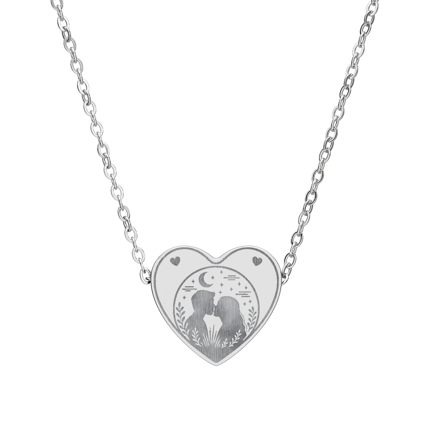 Heart Necklace — Engraved Heart-Shaped Pendant | "Keep Safe" Sentimental Jewelry