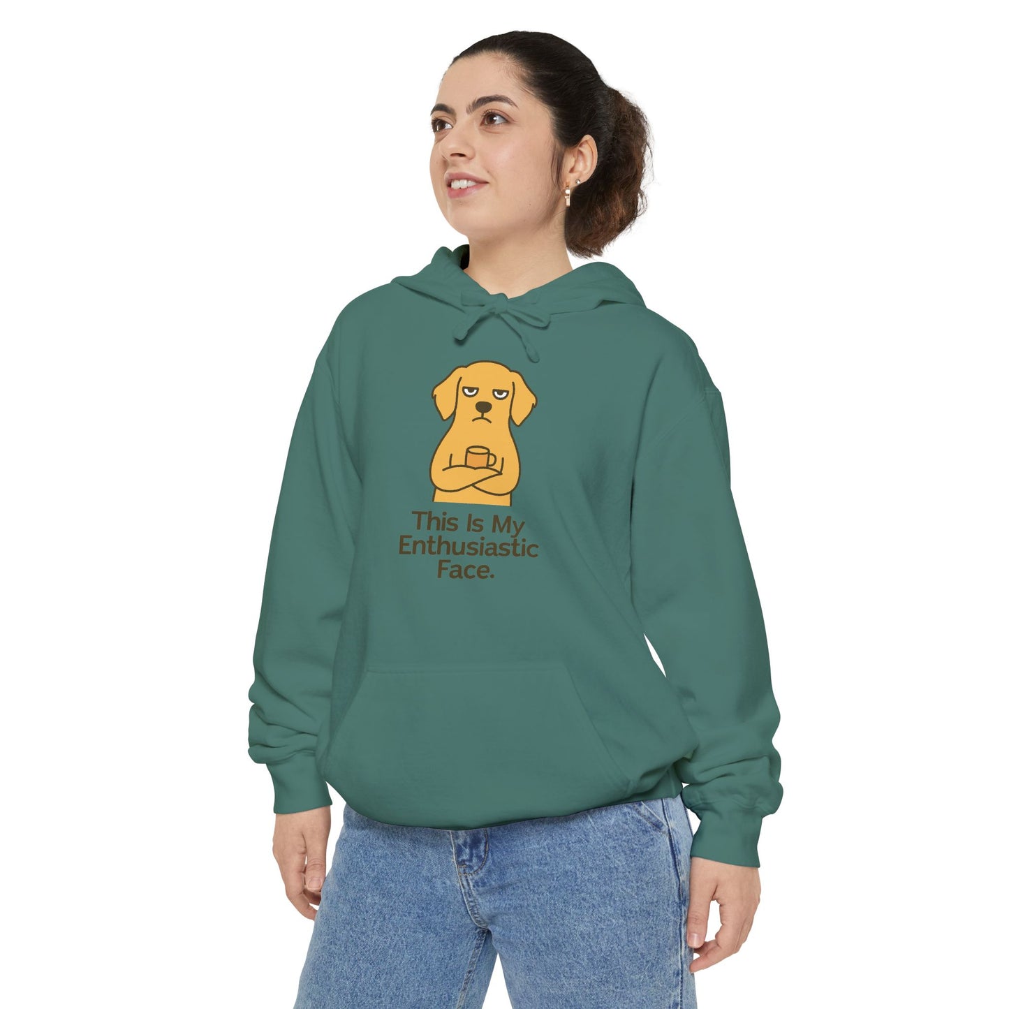 Sarcastic Dog Hoodie — "This Is My Enthusiastic Face"