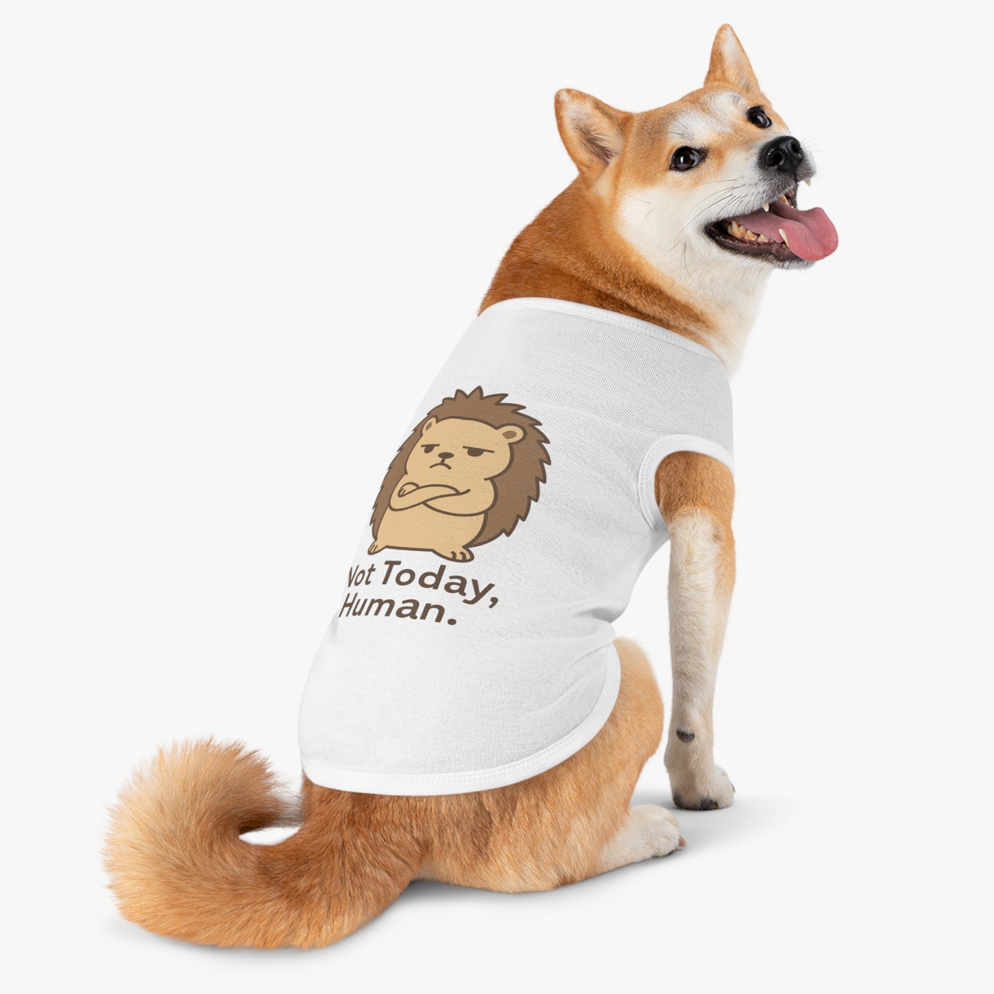 Pet Tank Top — Grumpy Hedgehog "Not Today, Human" Cute Pet Shirt