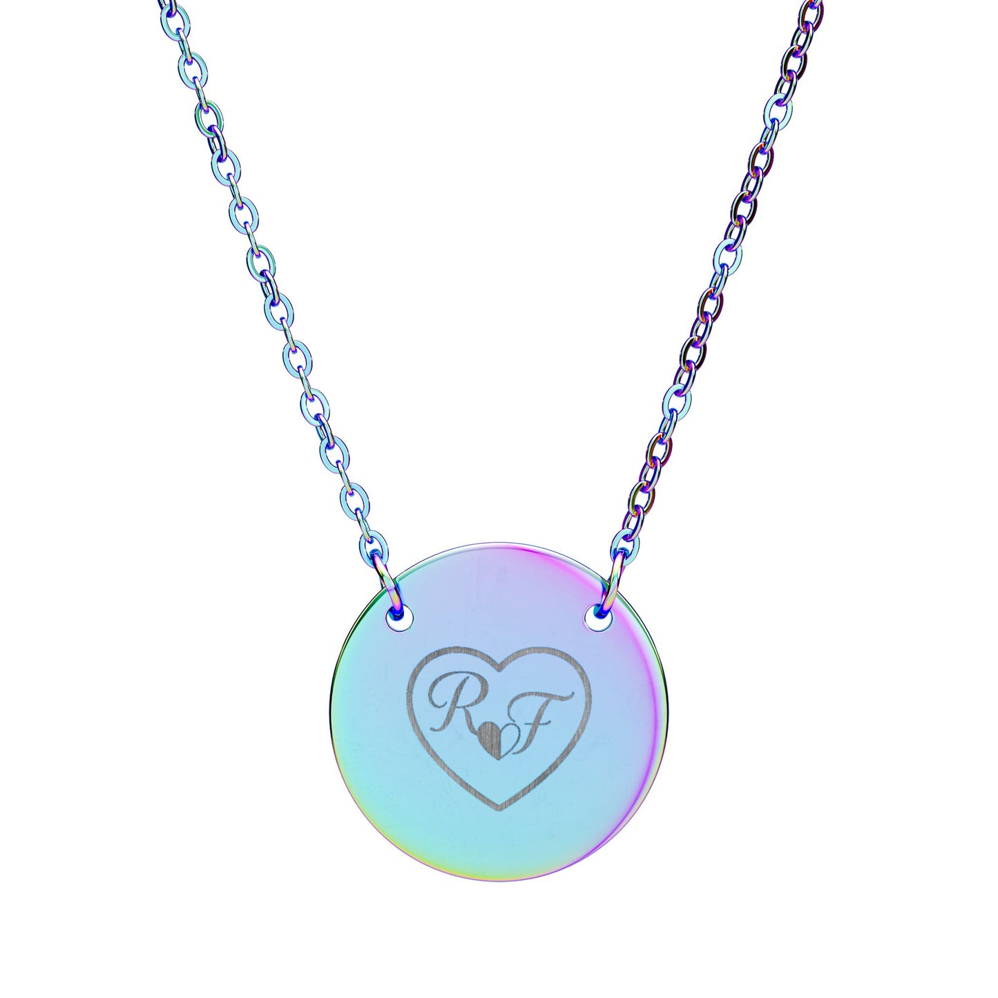 Engraved Circle Necklace — Custom Initials Couples Pendant