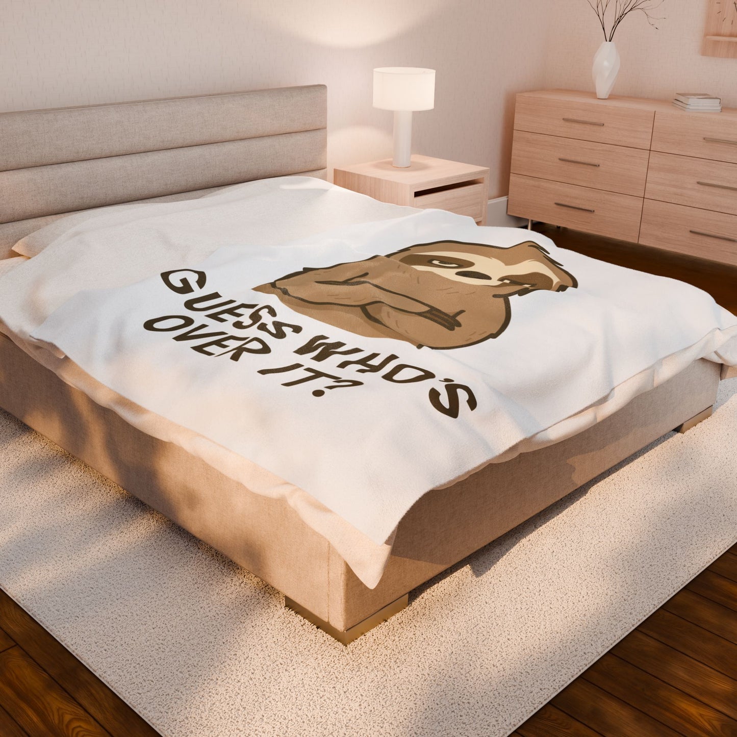 Funny Sloth Velveteen Plush Blanket