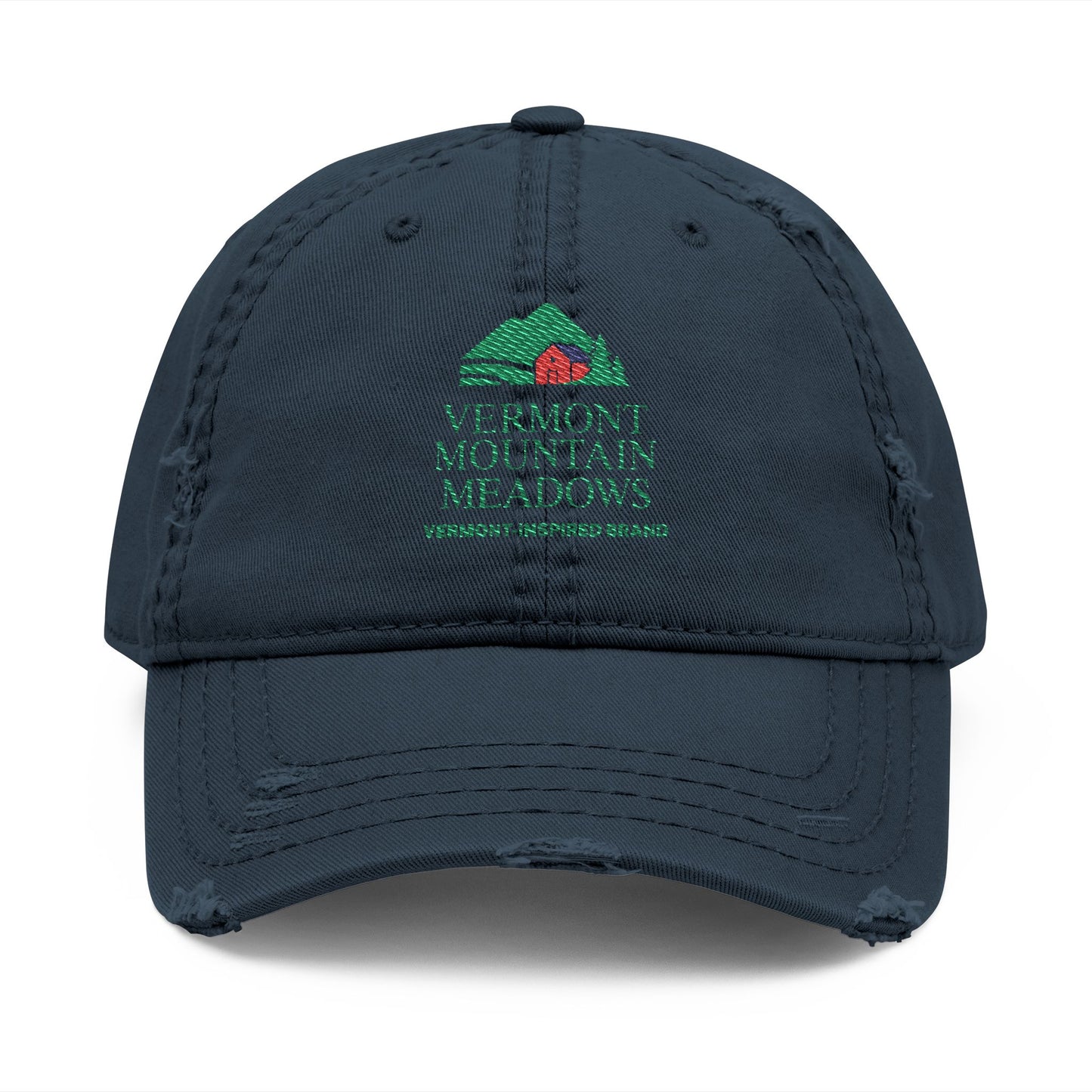 Vermont-Inspired Distressed Embroidered Dad Hat