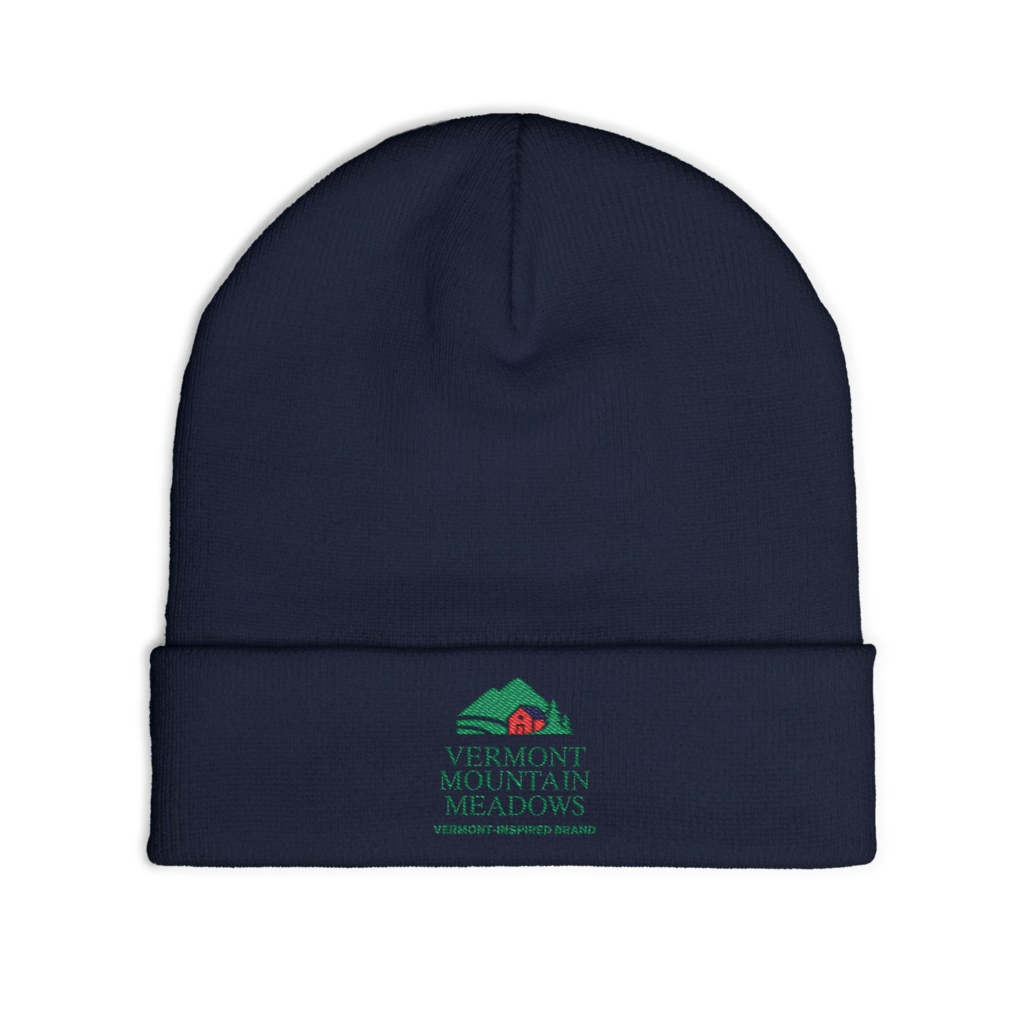 Vermont-Inspired Embroidered Knit Beanie — Winter Ski & Hiking Hat