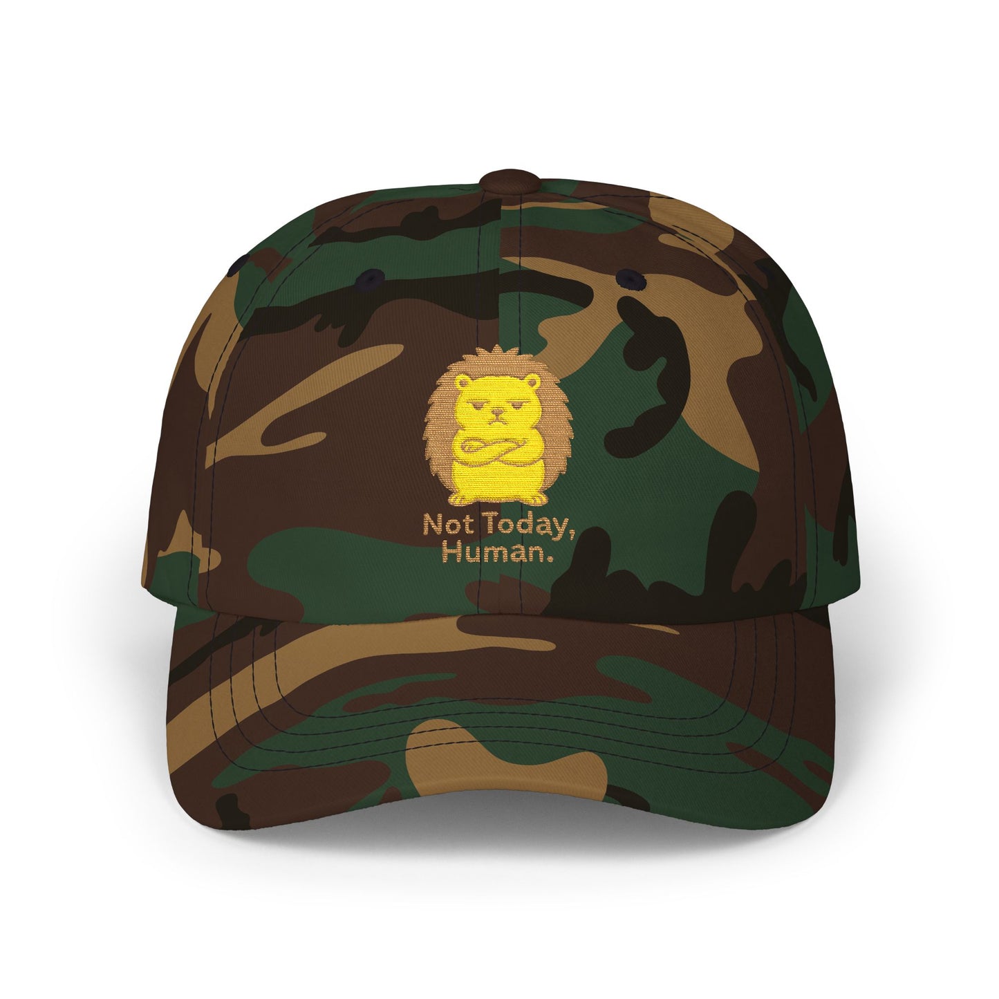Dad Cap — "Not Today, Human" Cute Grumpy Hedgehog Embroidered Hat