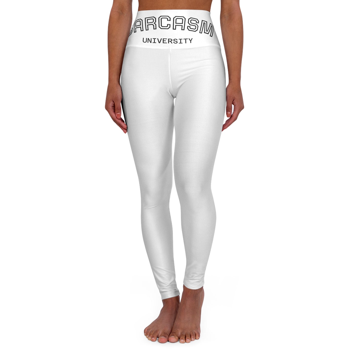 Sarcasm University High-Waisted Yoga Leggings — Funny Graphic Workout Tights