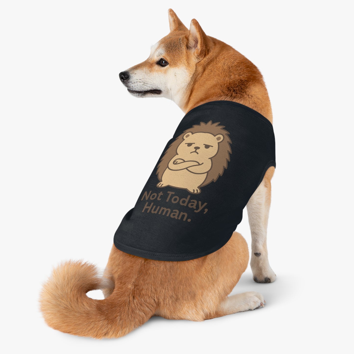 Pet Tank Top — Grumpy Hedgehog "Not Today, Human" Cute Pet Shirt