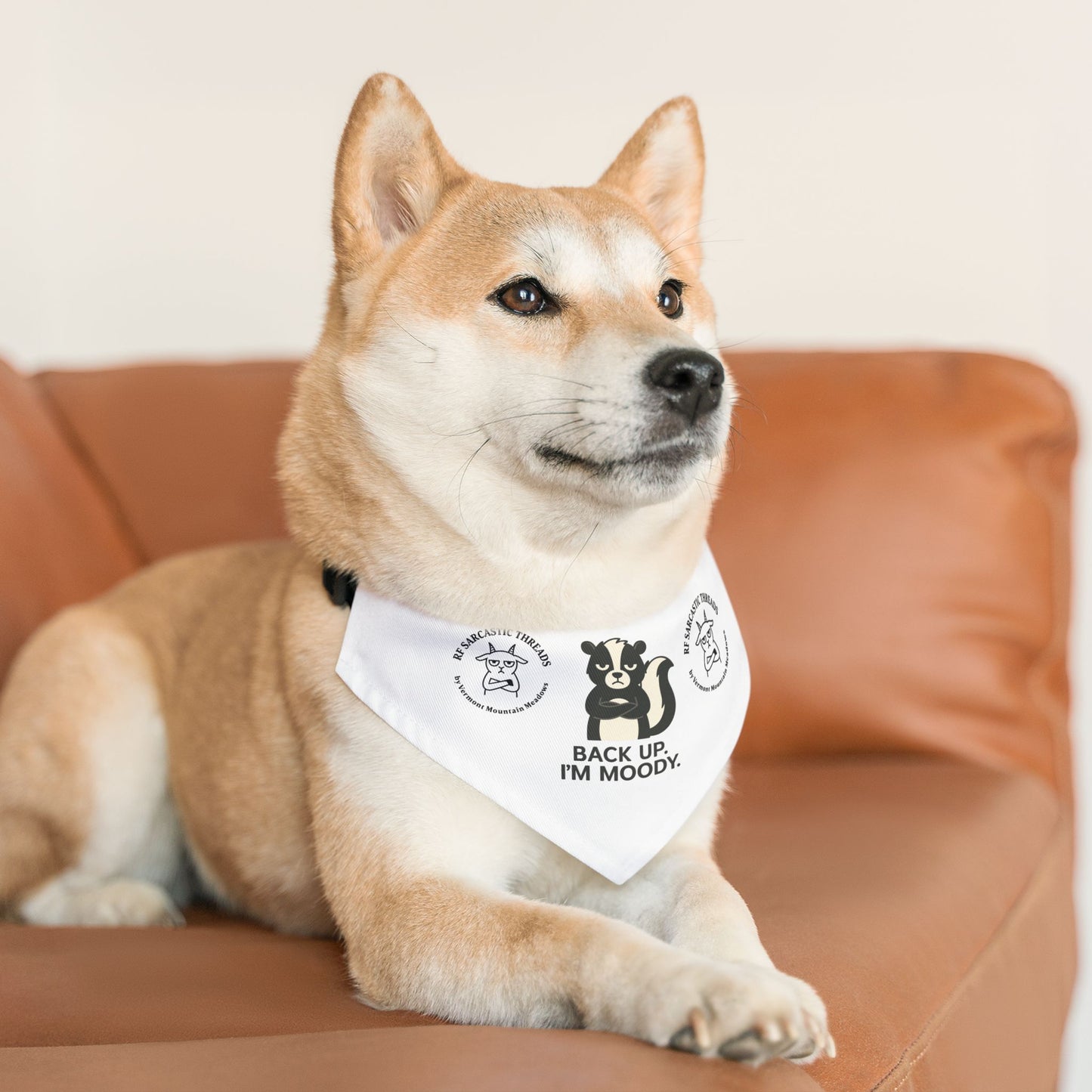 Pet Bandana — "Back Up, I'm Moody" Dog Bandana Collar for Sassy Dogs