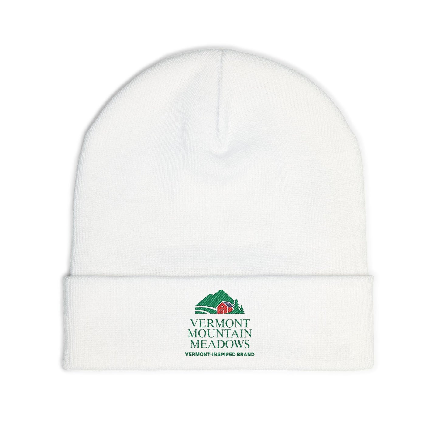 Vermont-Inspired Embroidered Knit Beanie — Winter Ski & Hiking Hat