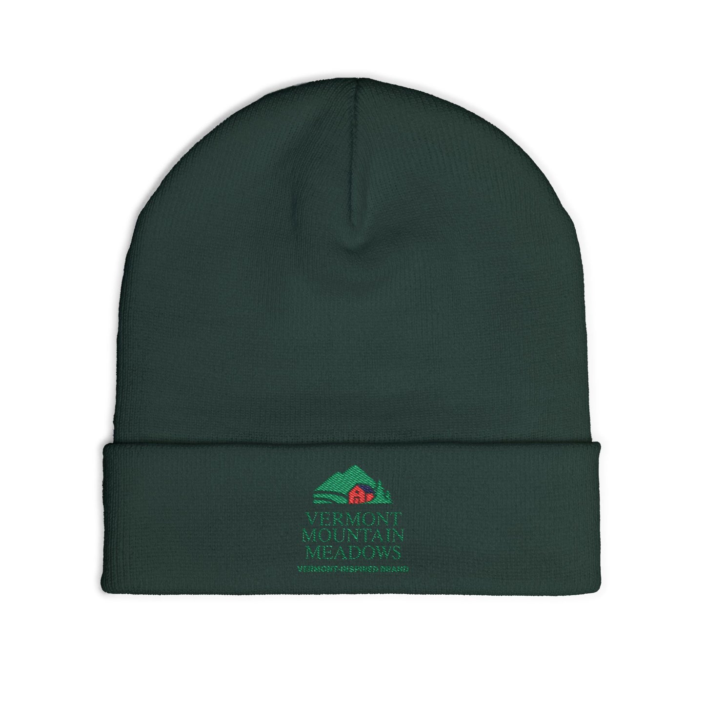 Vermont-Inspired Embroidered Knit Beanie — Winter Ski & Hiking Hat