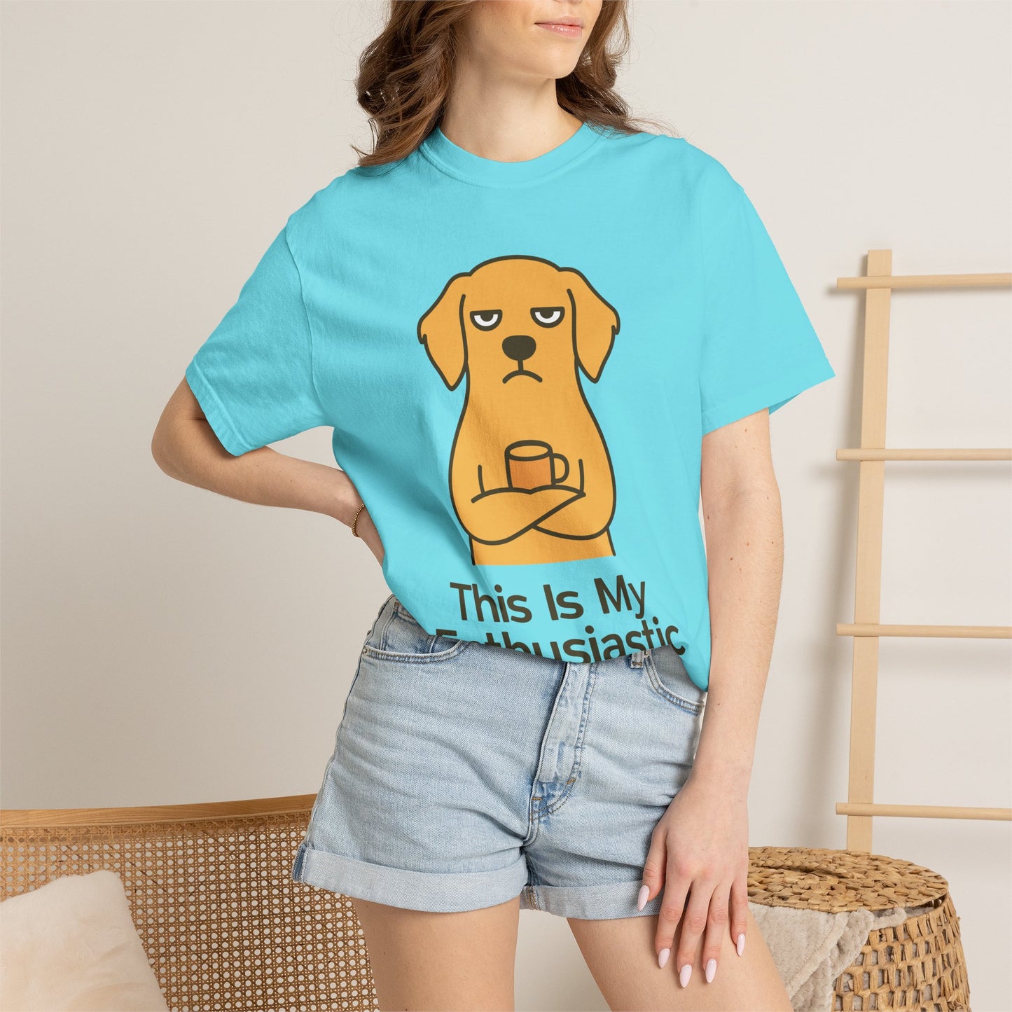 Funny Sarcastic Dog T-Shirt-"this is my enthusiastic face"