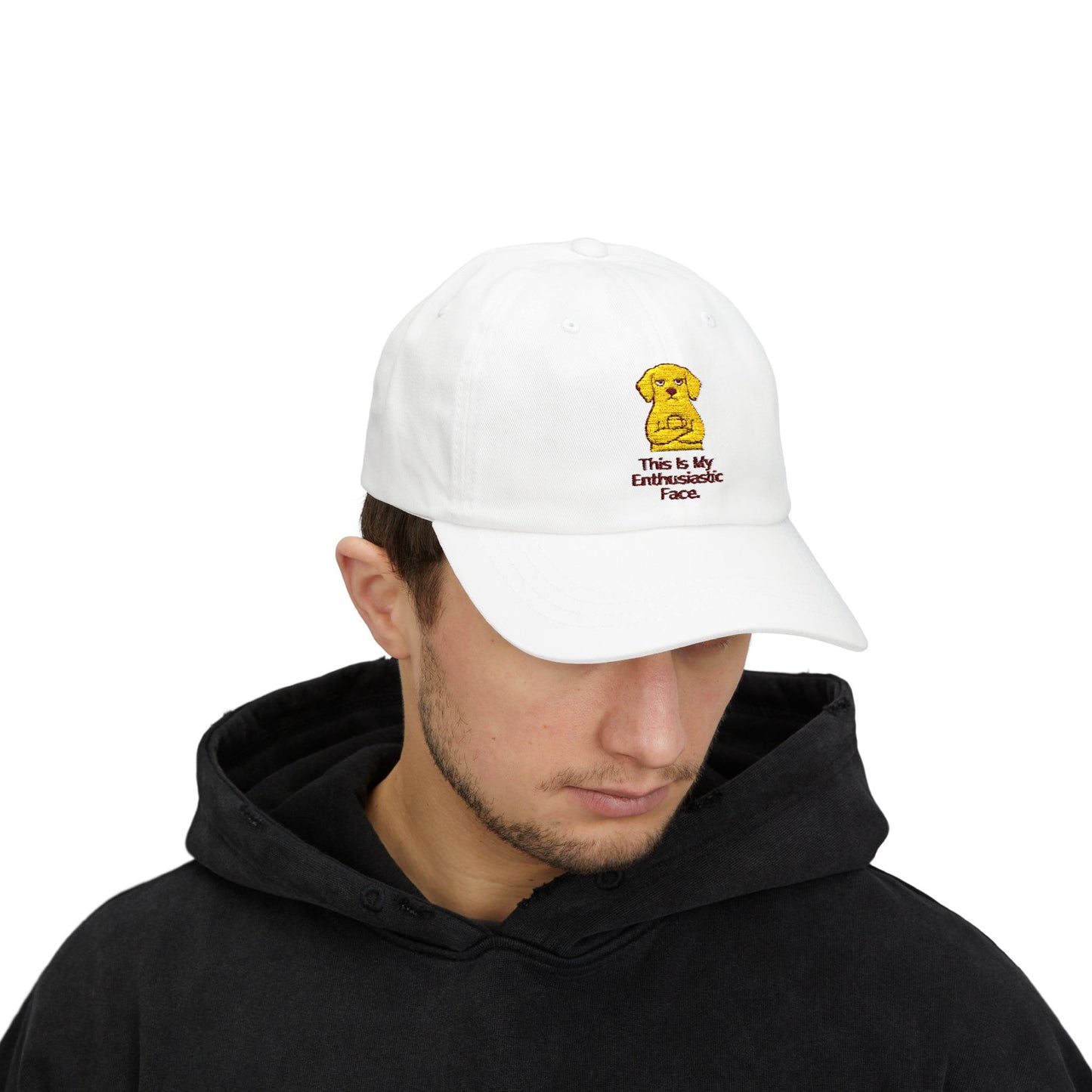 Dad Cap - "This Is My Enthusiastic Face" Embroidered Puppy Baseball Hat
