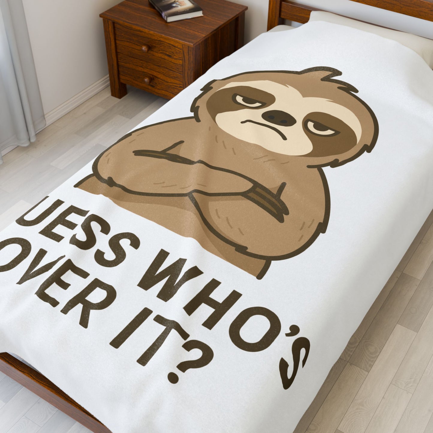 Funny Sloth Velveteen Plush Blanket