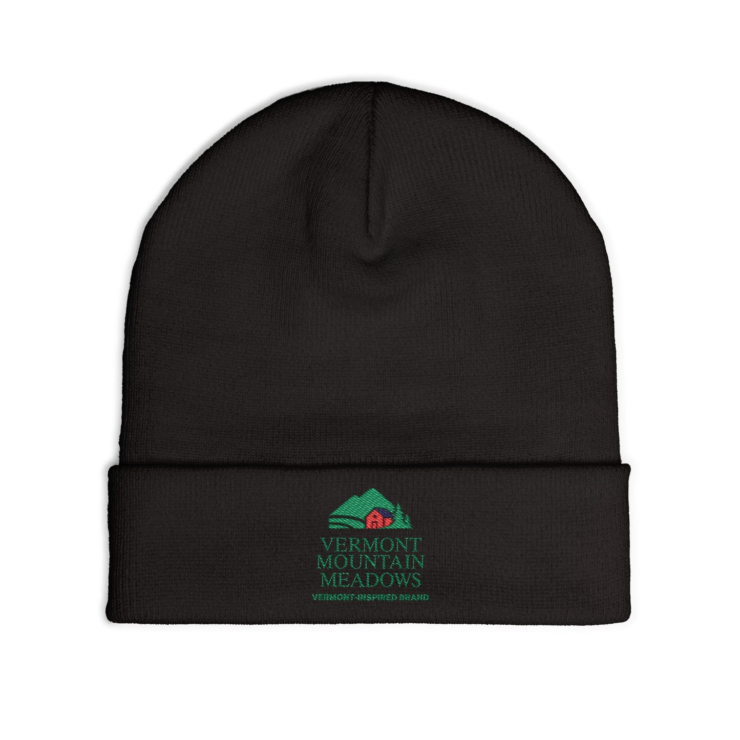 Vermont-Inspired Embroidered Knit Beanie — Winter Ski & Hiking Hat
