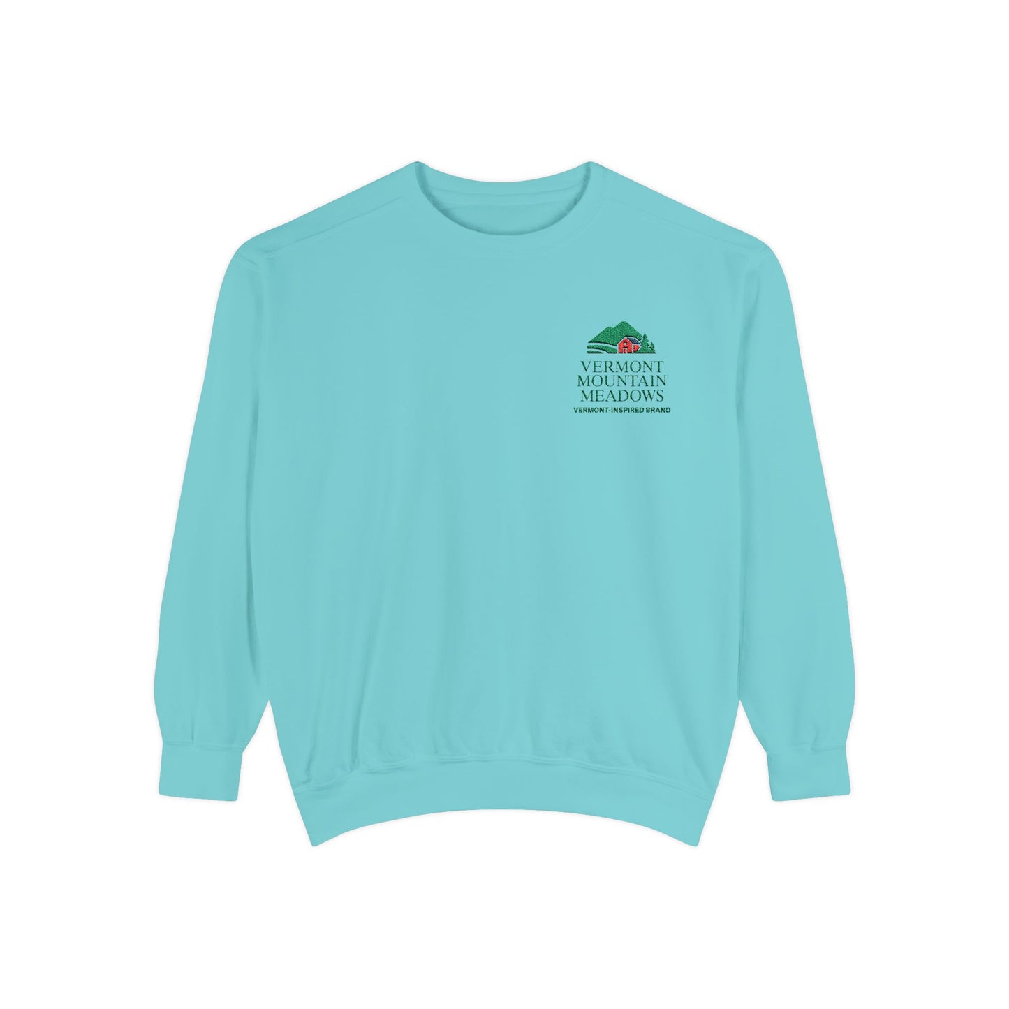 Vermont Barn & Solar Logo Sweatshirt — Vermont-Inspired Garment-Dyed Sweatshirt
