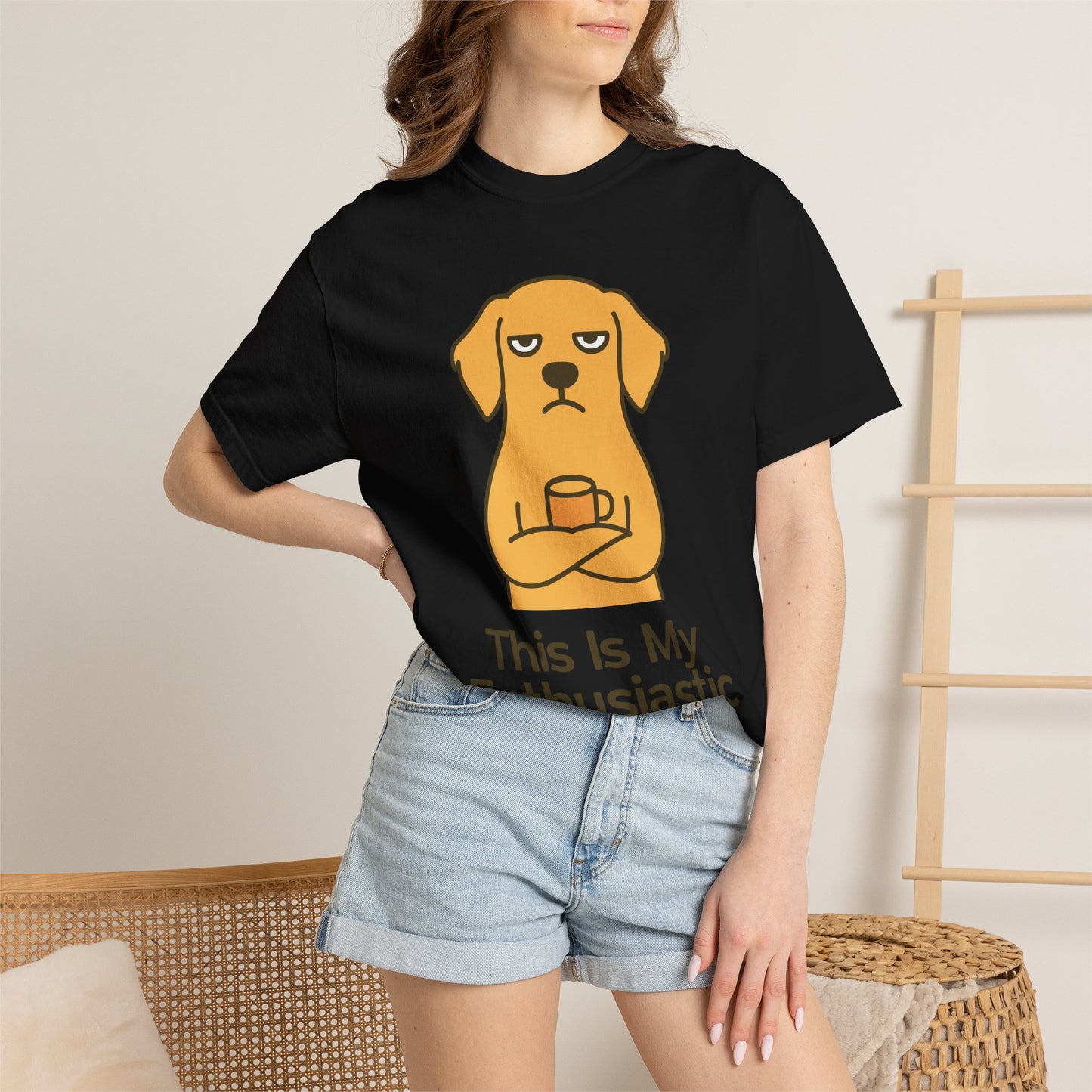 Funny Sarcastic Dog T-Shirt-"this is my enthusiastic face"