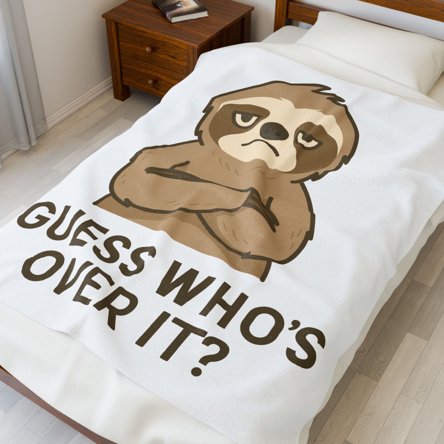 Funny Sloth Velveteen Plush Blanket