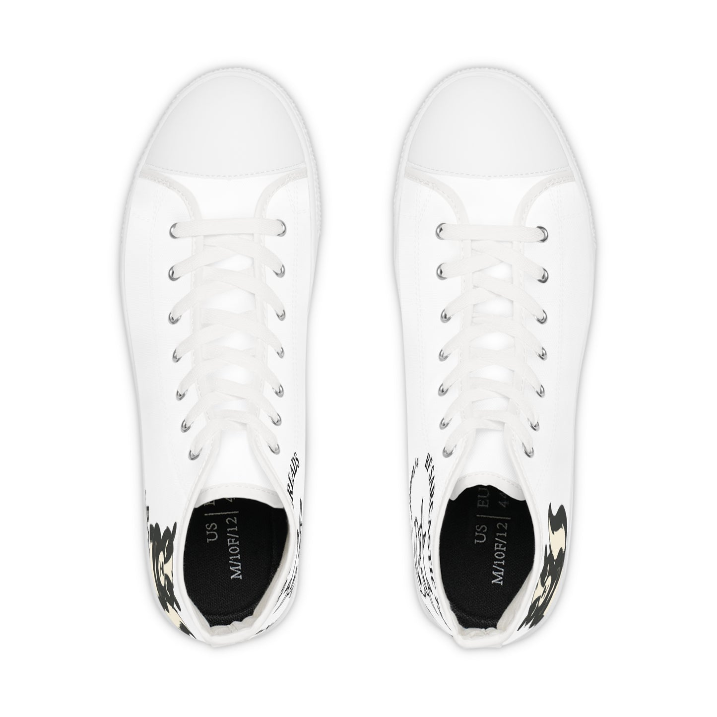 High Top Sneakers — Retro Cat Graphic "Wake Up, Nobody."