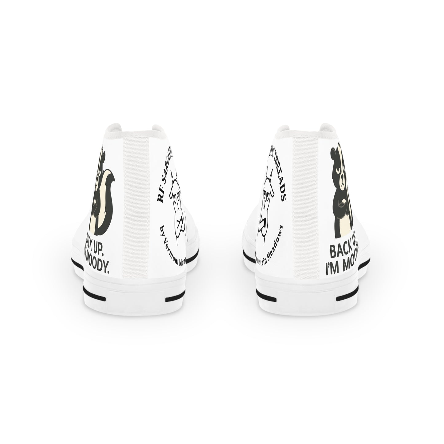 High Top Sneakers — Retro Cat Graphic "Wake Up, Nobody."