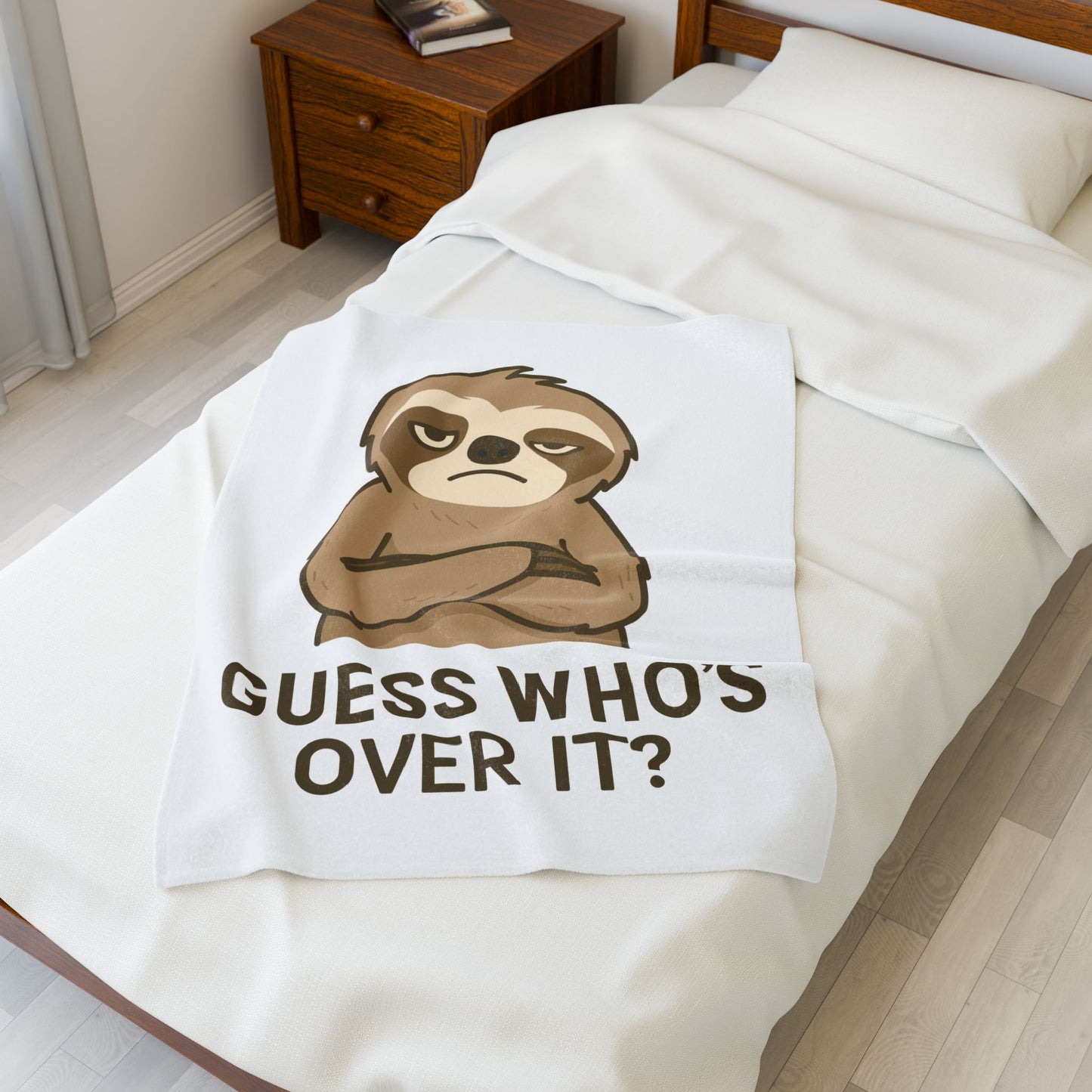 Funny Sloth Velveteen Plush Blanket