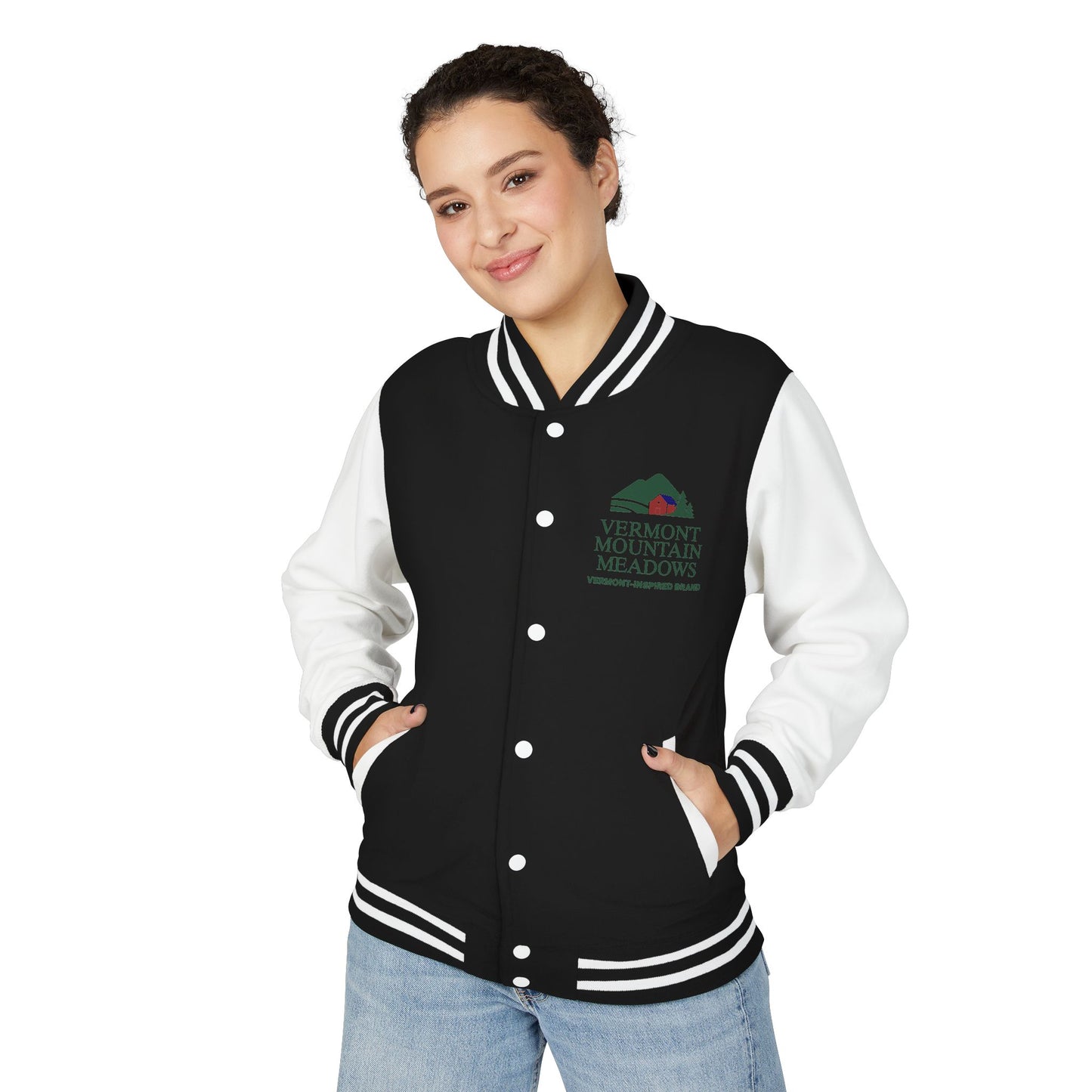 Vermont-Inspired Letterman Jacket — Classic State Patch Jacket