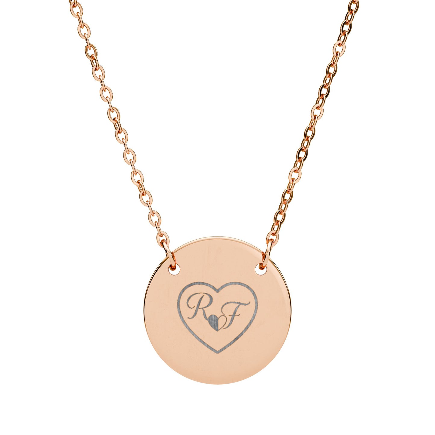 Engraved Circle Necklace — Custom Initials Couples Pendant