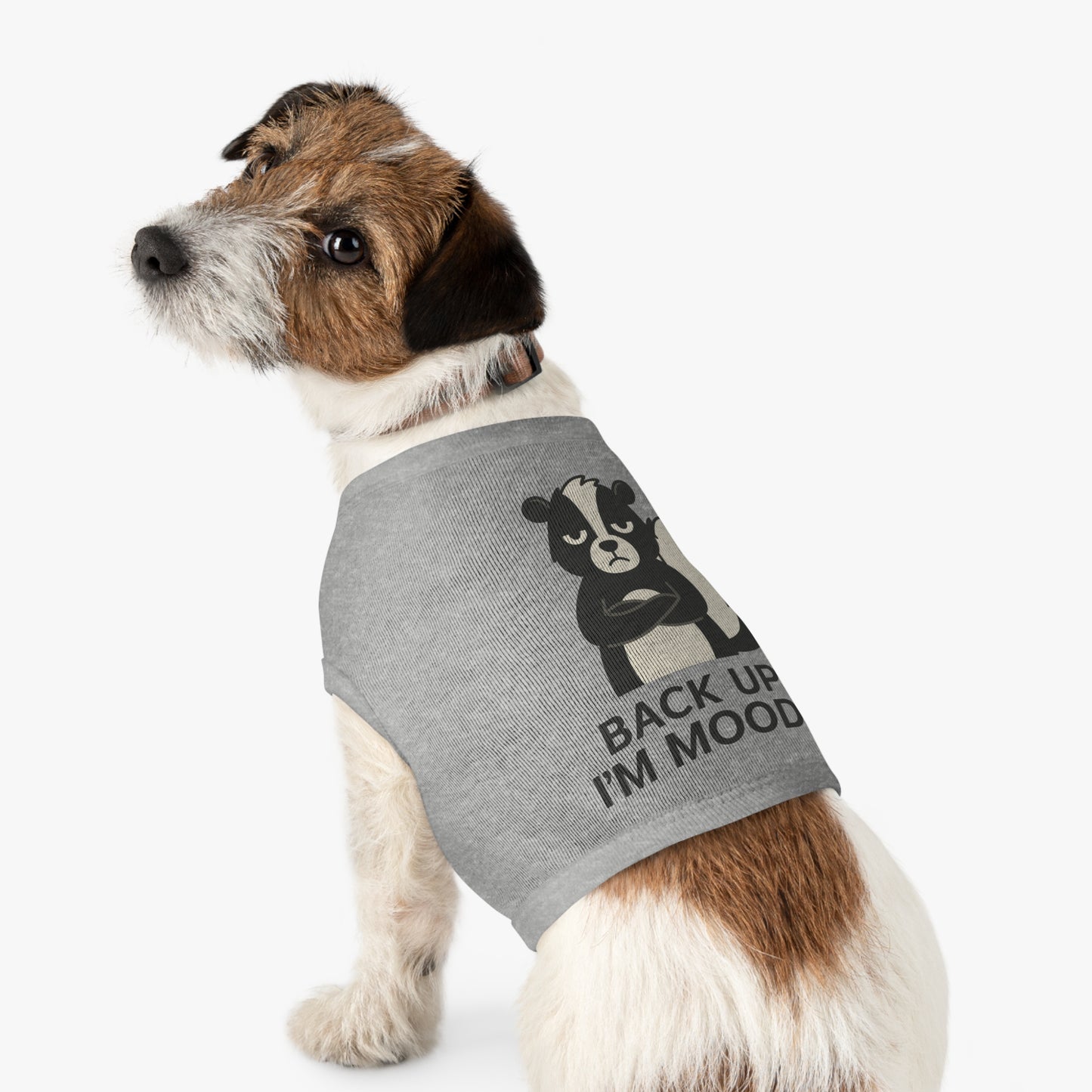 Pet Tank Top — "Back Up, I'm Moody" Skunk Graphic Dog Tank