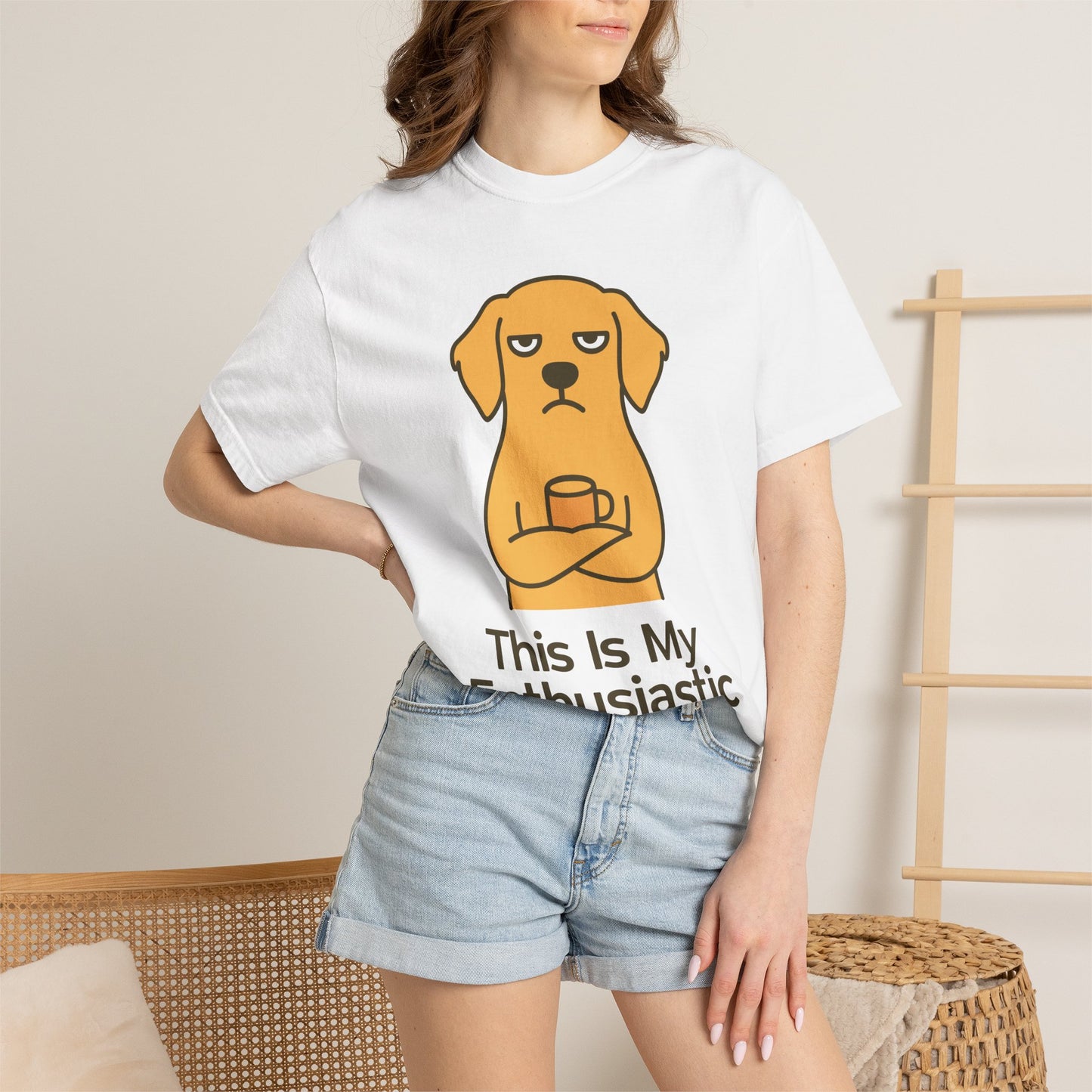 Funny Sarcastic Dog T-Shirt-"this is my enthusiastic face"