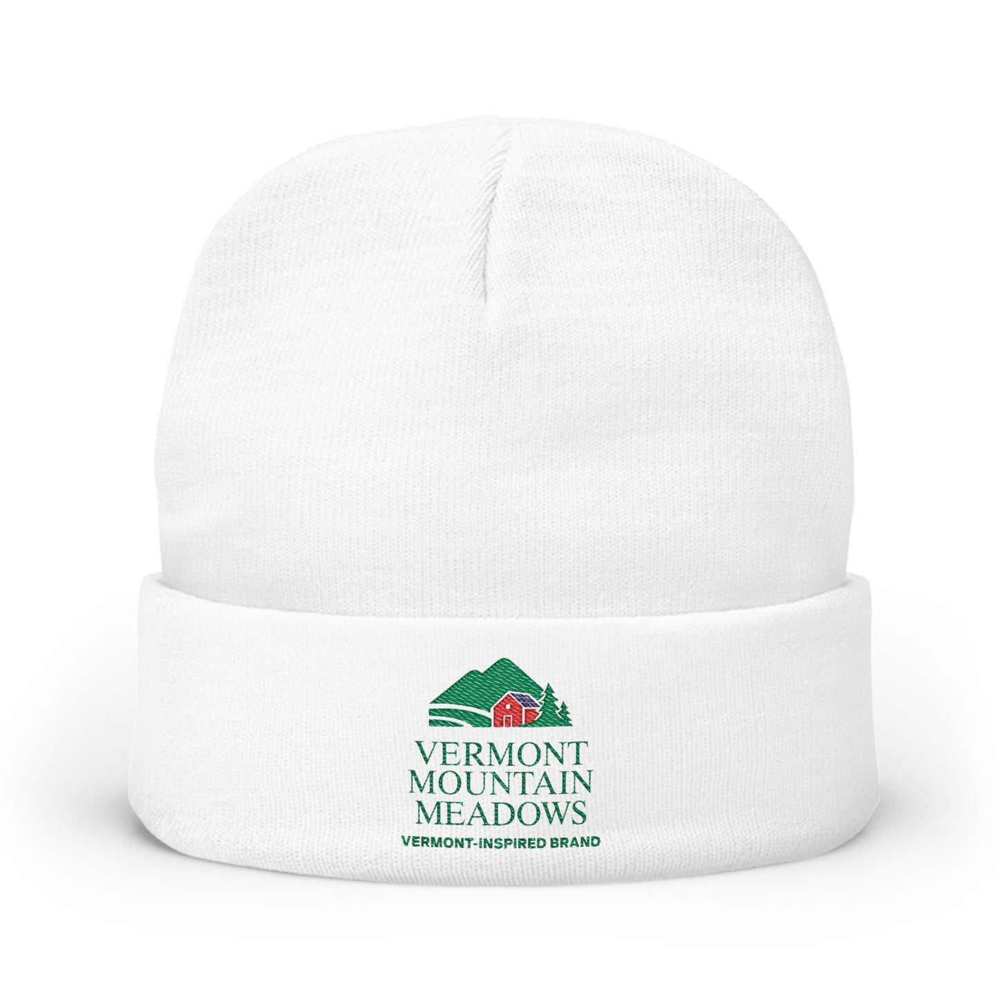 Vermont-Inspired Embroidered Knit Beanie — Winter Ski & Hiking Hat