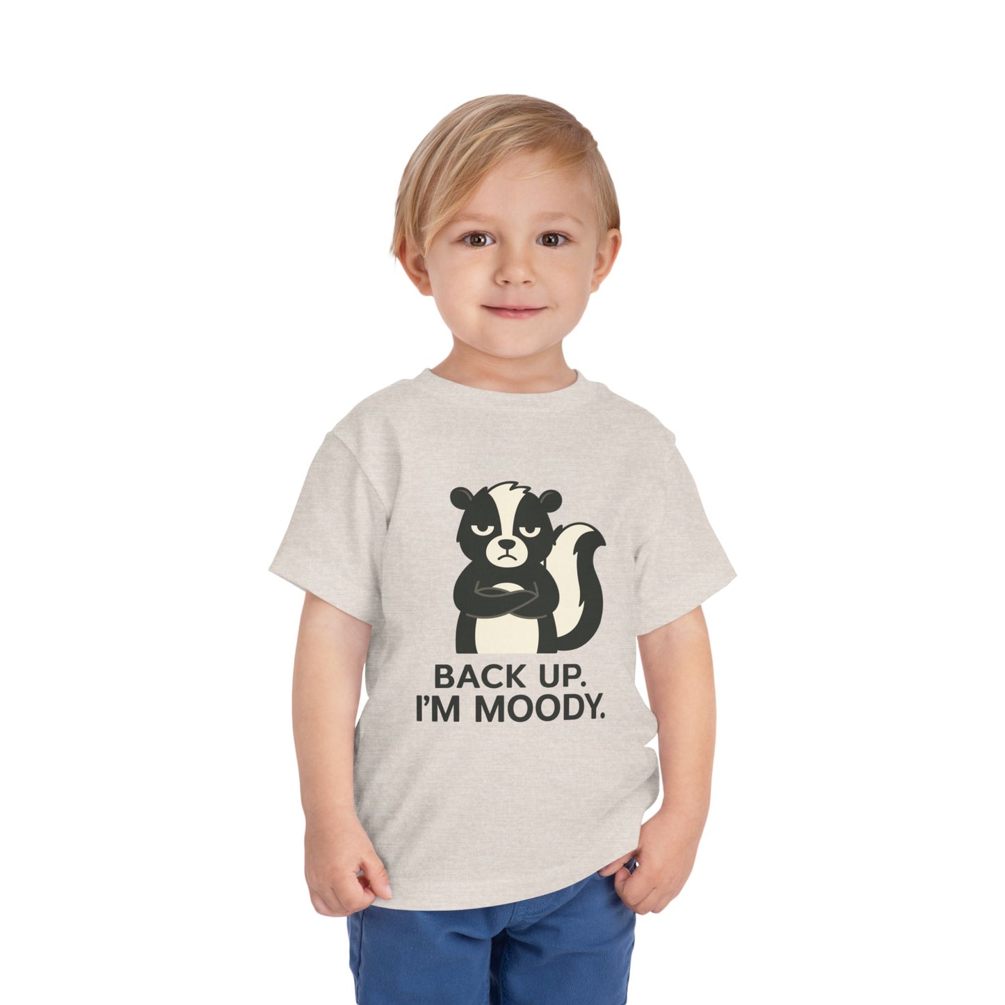 Toddler Tee — 'Back Up, I'm Moody' Skunk Graphic Kids Shirt