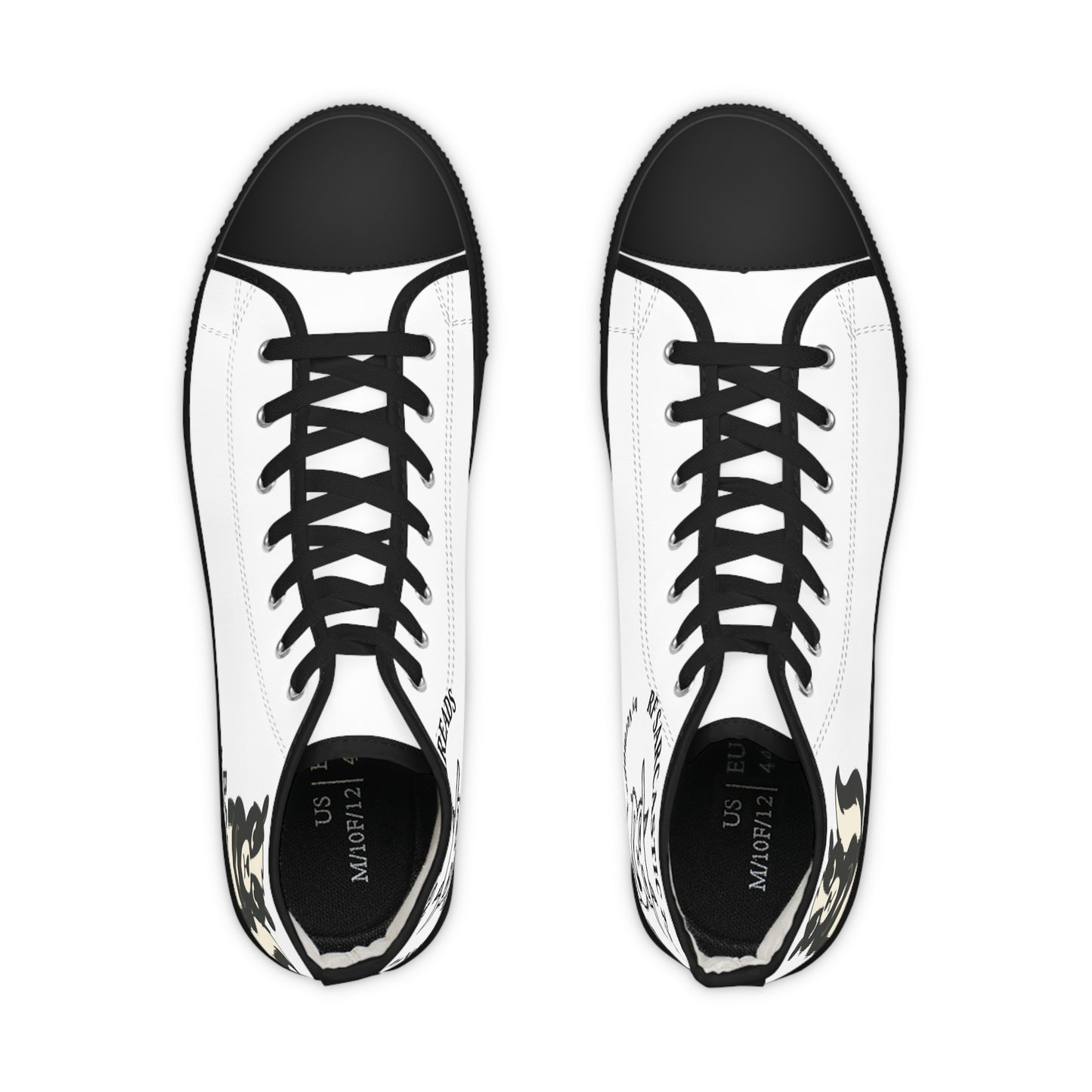 High Top Sneakers — Retro Cat Graphic "Wake Up, Nobody."