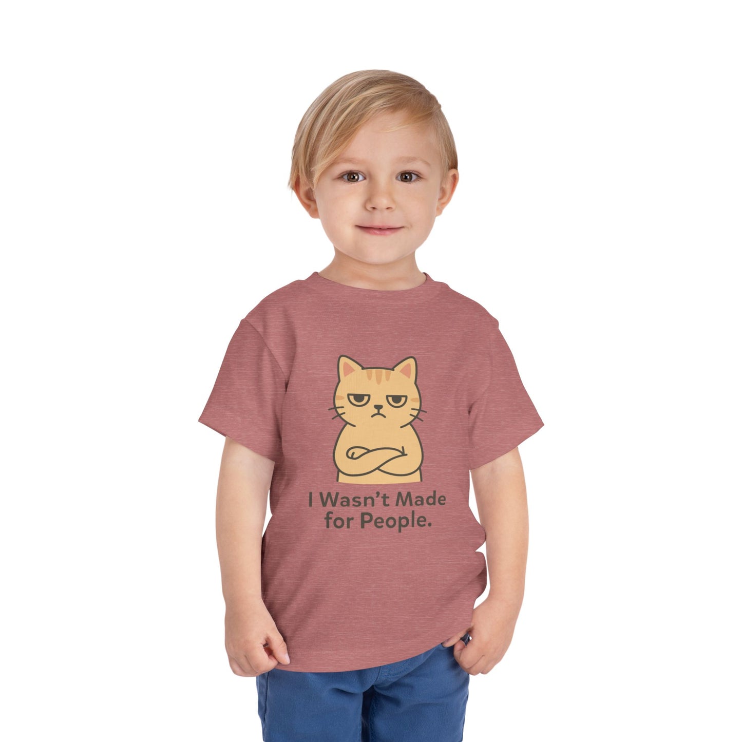 Toddler Tee — 'I Wasn't Made for People' Grumpy Cat Graphic