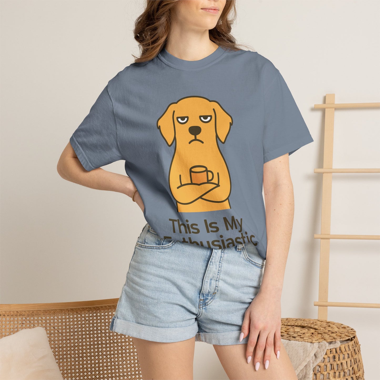 Funny Sarcastic Dog T-Shirt-"this is my enthusiastic face"