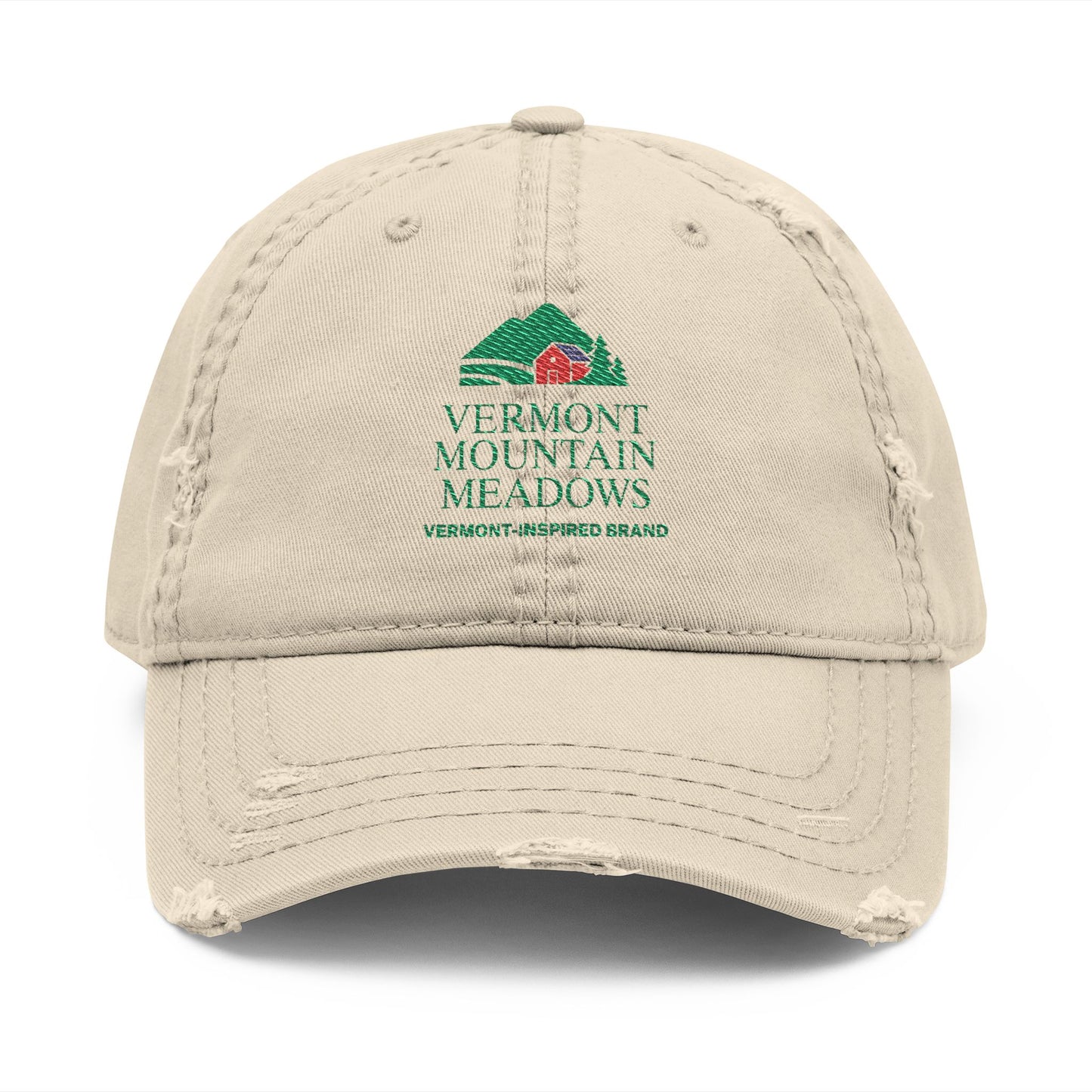 Vermont-Inspired Distressed Embroidered Dad Hat