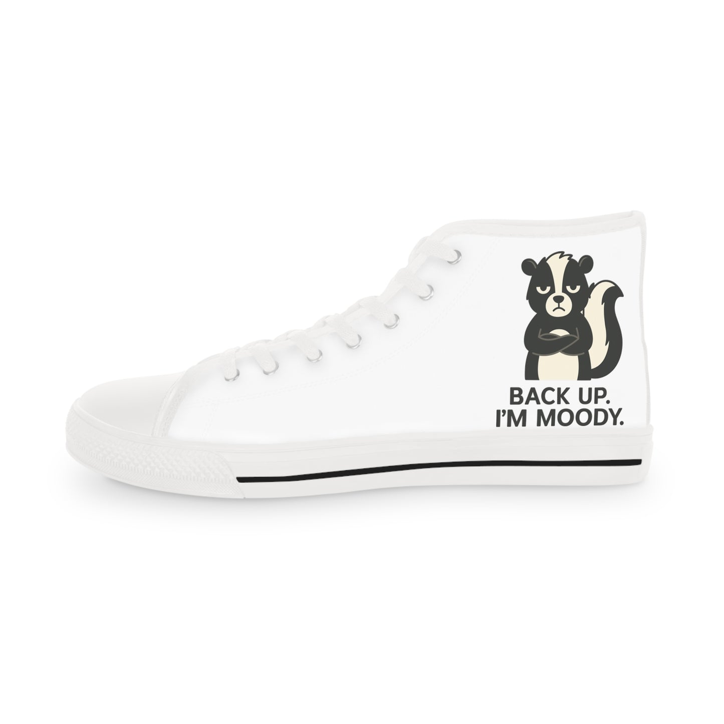High Top Sneakers — Retro Cat Graphic "Wake Up, Nobody."