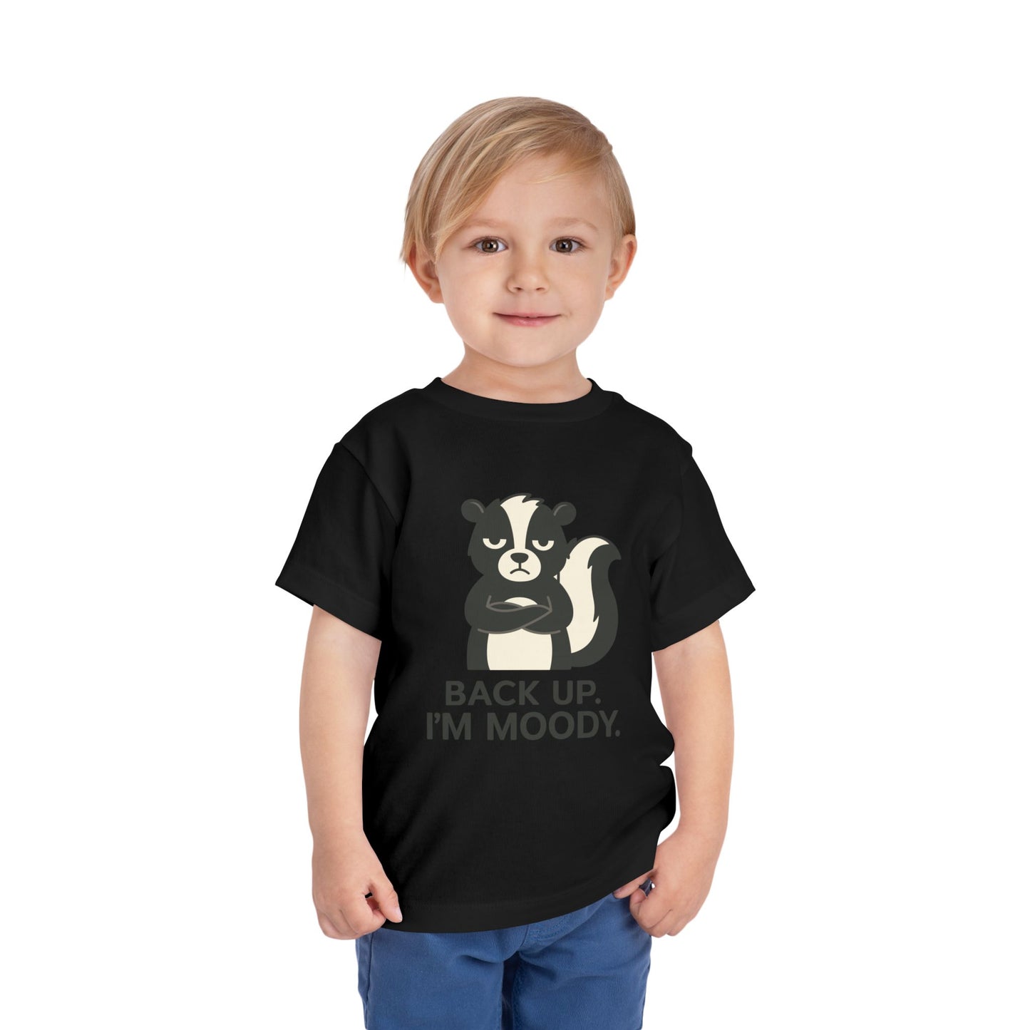 Toddler Tee — 'Back Up, I'm Moody' Skunk Graphic Kids Shirt