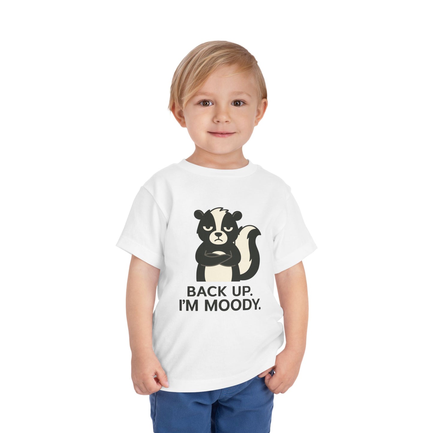 Toddler Tee — 'Back Up, I'm Moody' Skunk Graphic Kids Shirt