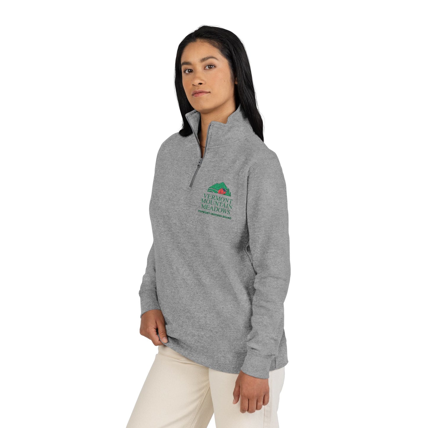 Vermont Barn & Solar Embroidered Fleece Pullover