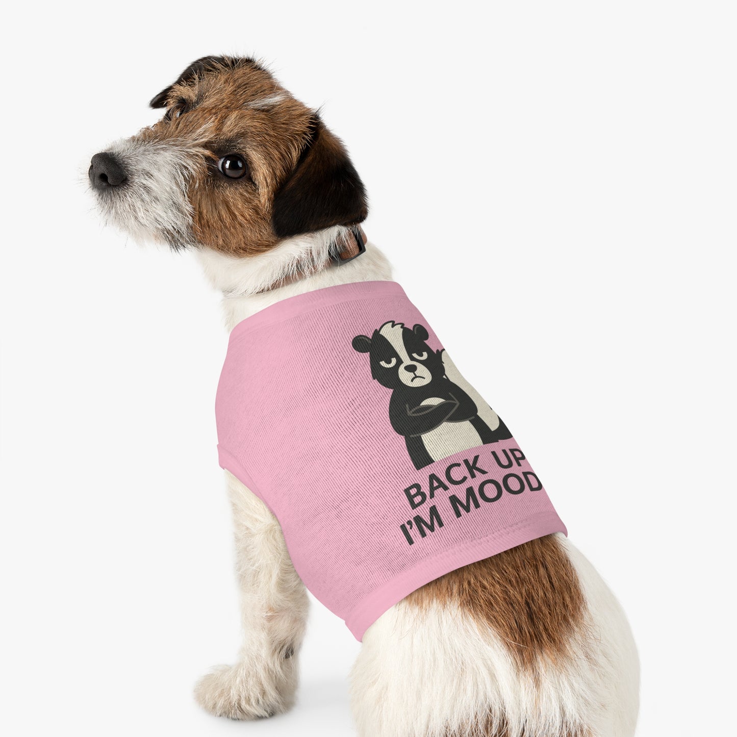 Pet Tank Top — "Back Up, I'm Moody" Skunk Graphic Dog Tank