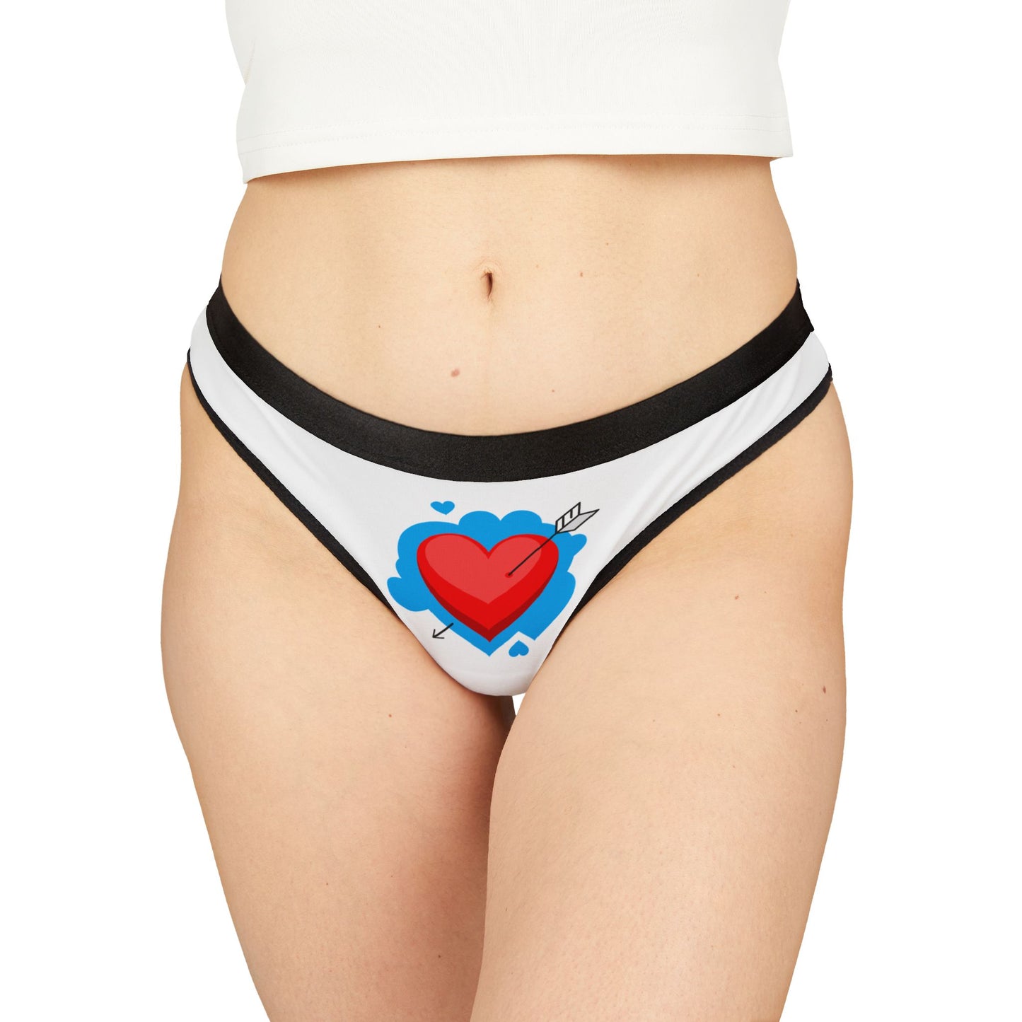 Heart Splash Women's Thong - Cute Red Heart Graphic Panties