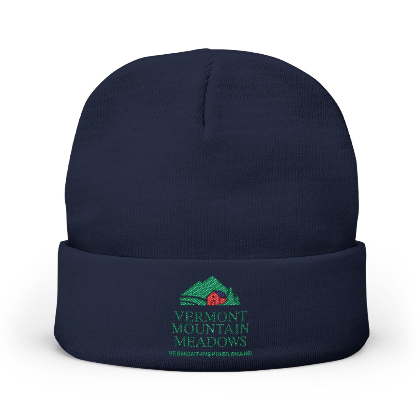 Vermont-Inspired Embroidered Knit Beanie — Winter Ski & Hiking Hat