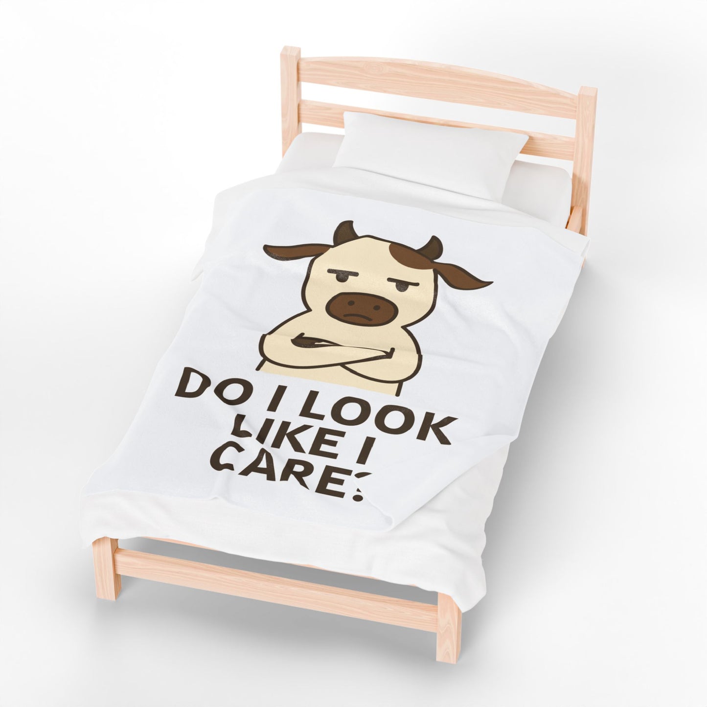 Funny Cow Saying Velveteen Plush Blanket