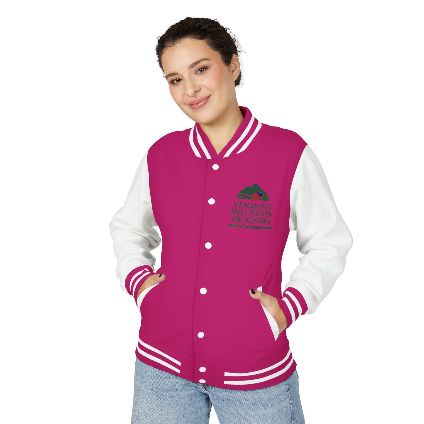 Vermont-Inspired Letterman Jacket — Classic State Patch Jacket