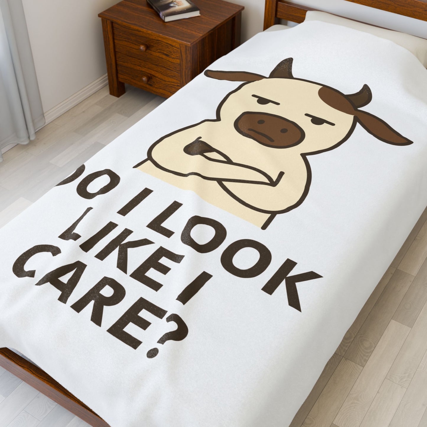 Funny Cow Saying Velveteen Plush Blanket