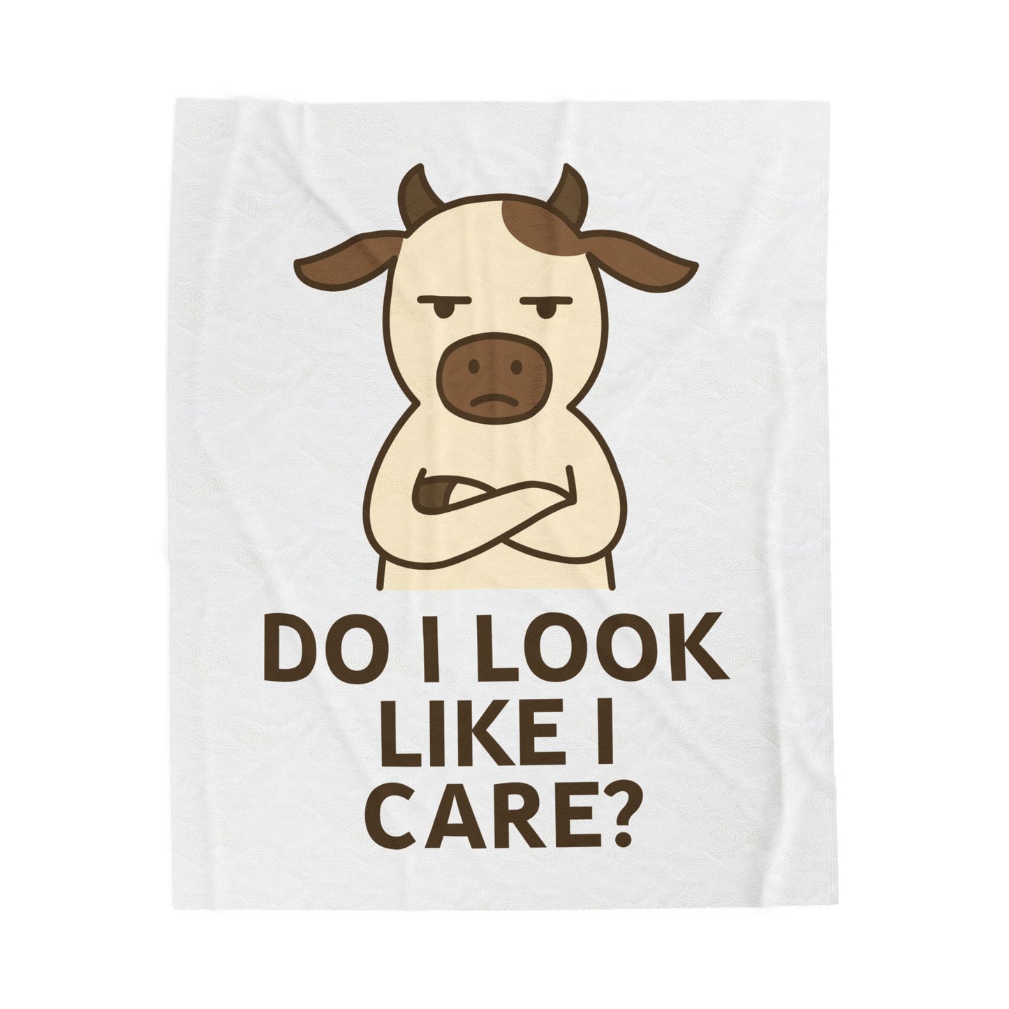 Funny Cow Saying Velveteen Plush Blanket
