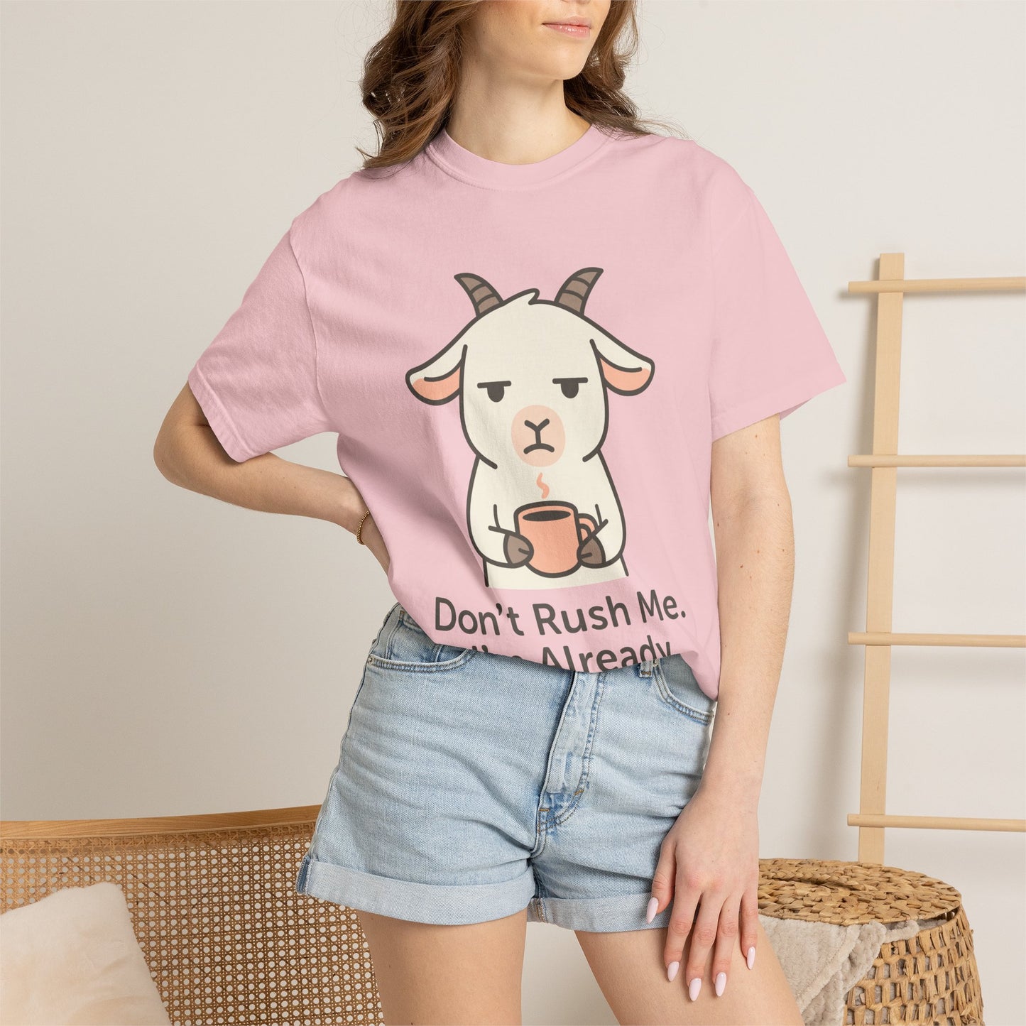 Funny Sarcastic Goat T-Shirt "don't rush me i am already disappointed "