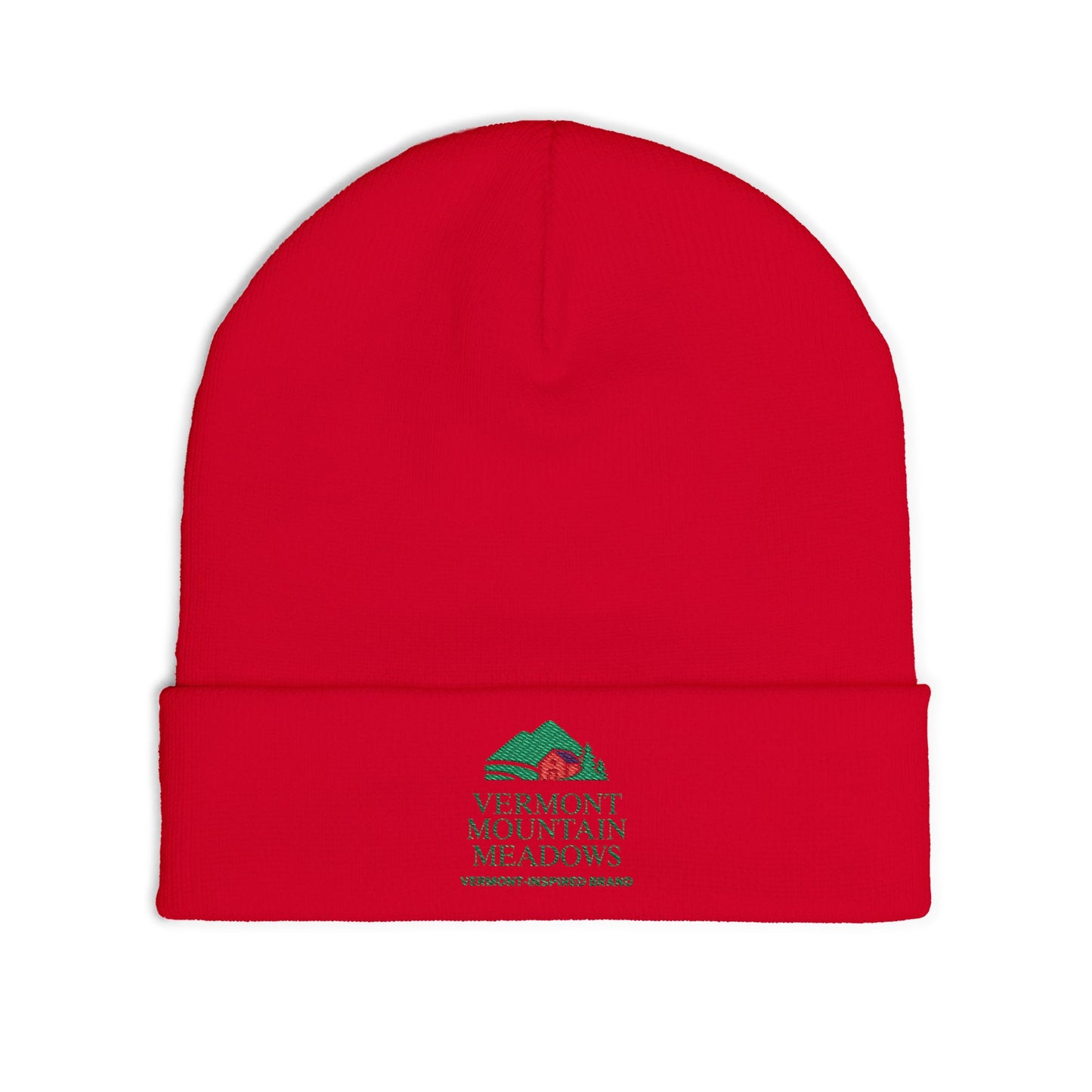 Vermont-Inspired Embroidered Knit Beanie — Winter Ski & Hiking Hat