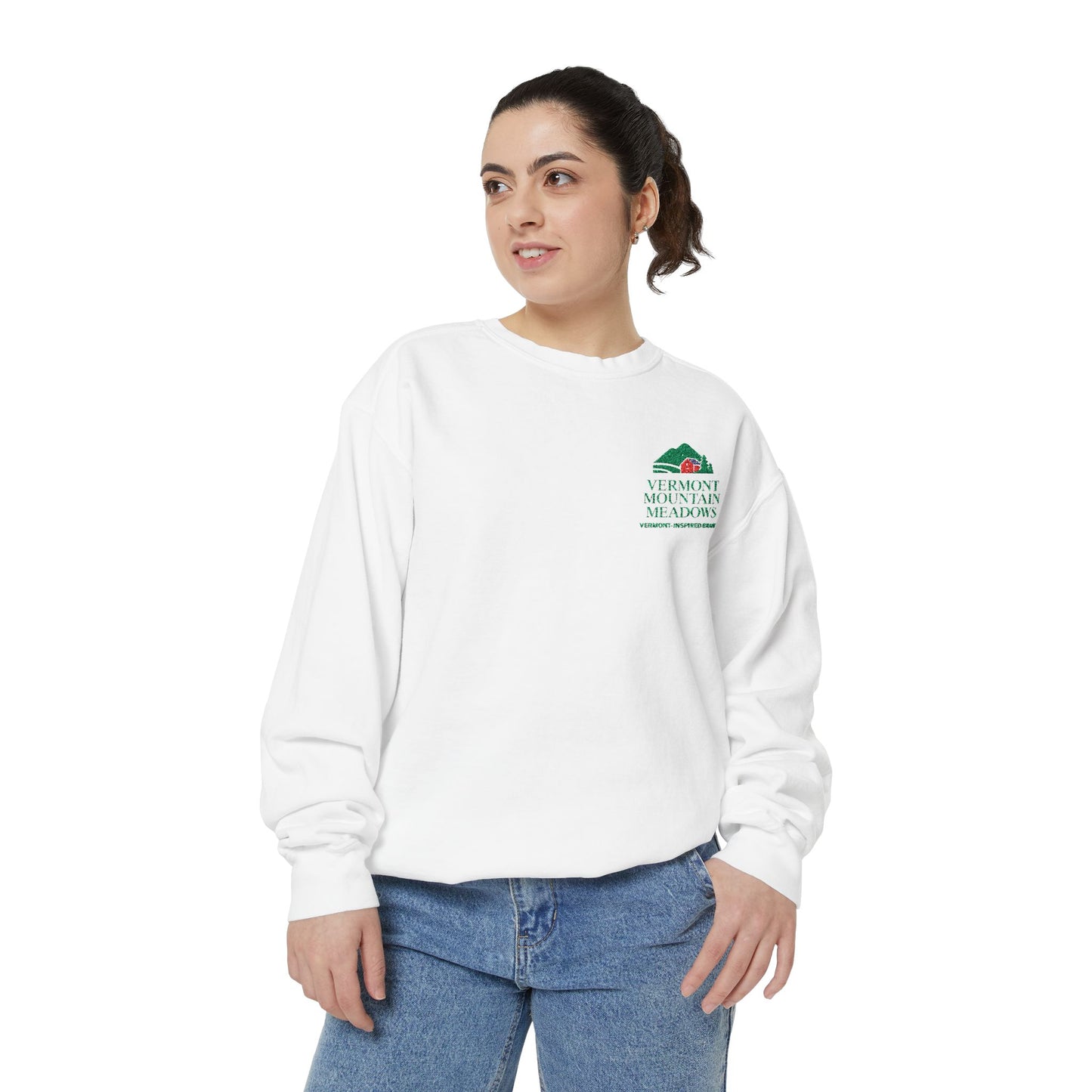 Vermont Barn & Solar Logo Sweatshirt — Vermont-Inspired Garment-Dyed Sweatshirt