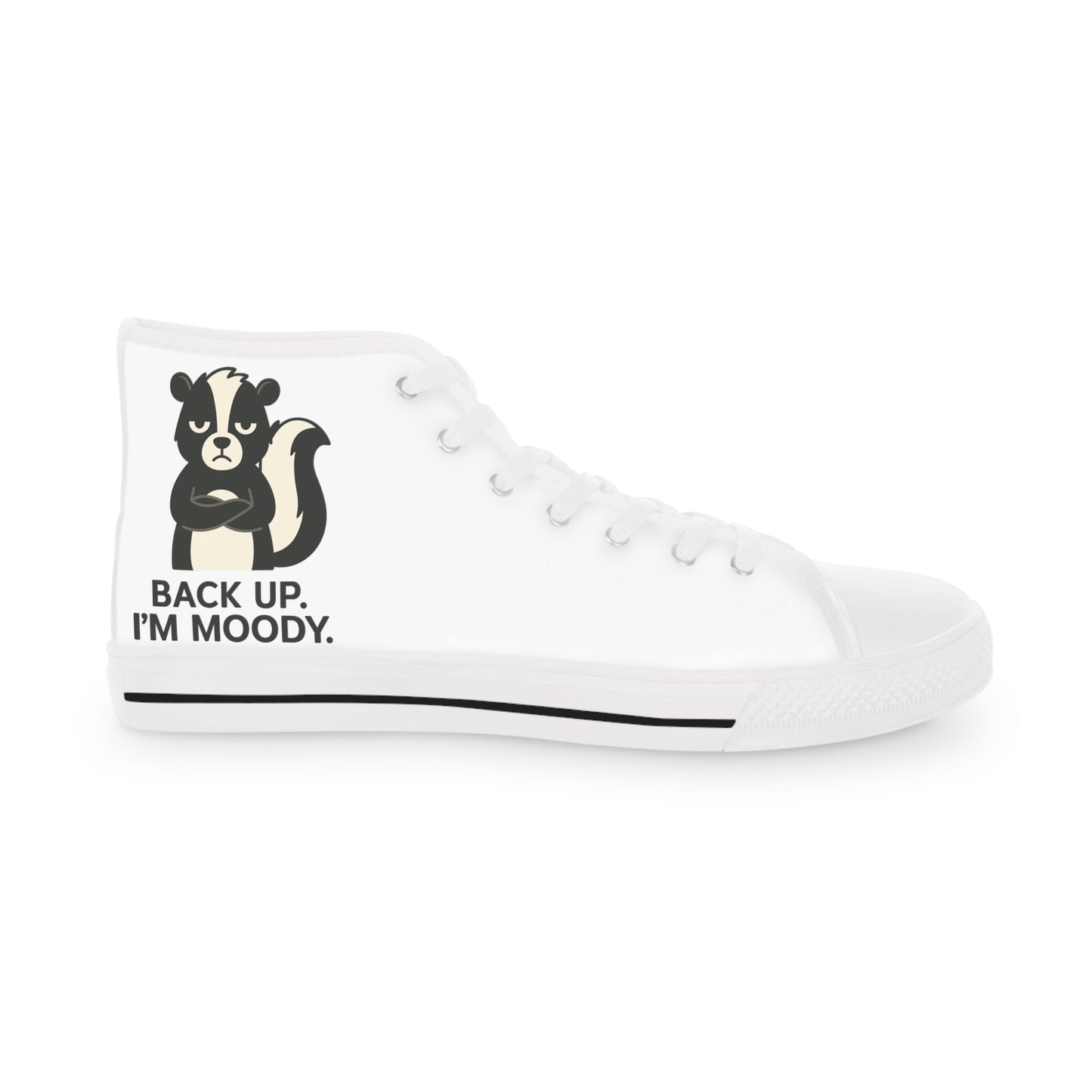 High Top Sneakers — Retro Cat Graphic "Wake Up, Nobody."