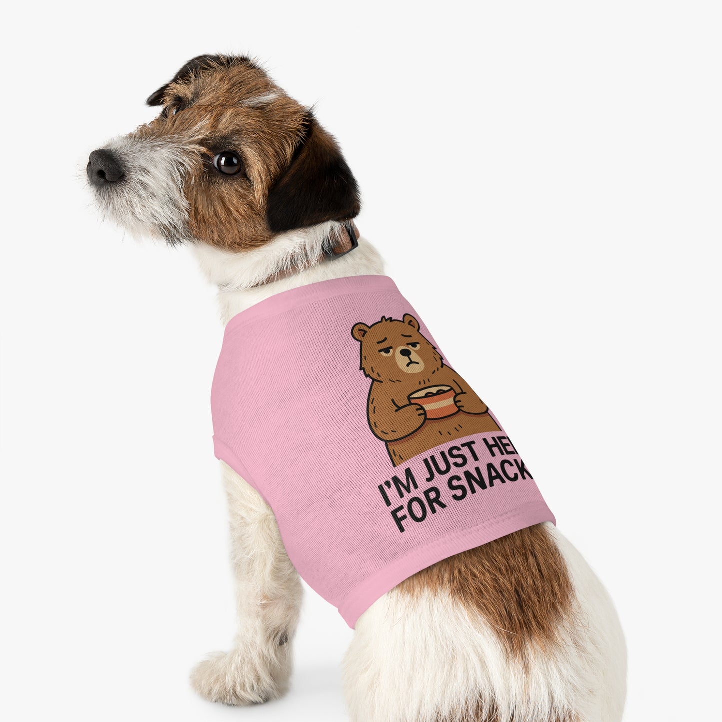 Pet Tank Top — "I'm Just Here for Snacks" Cute Bear Dog Shirt