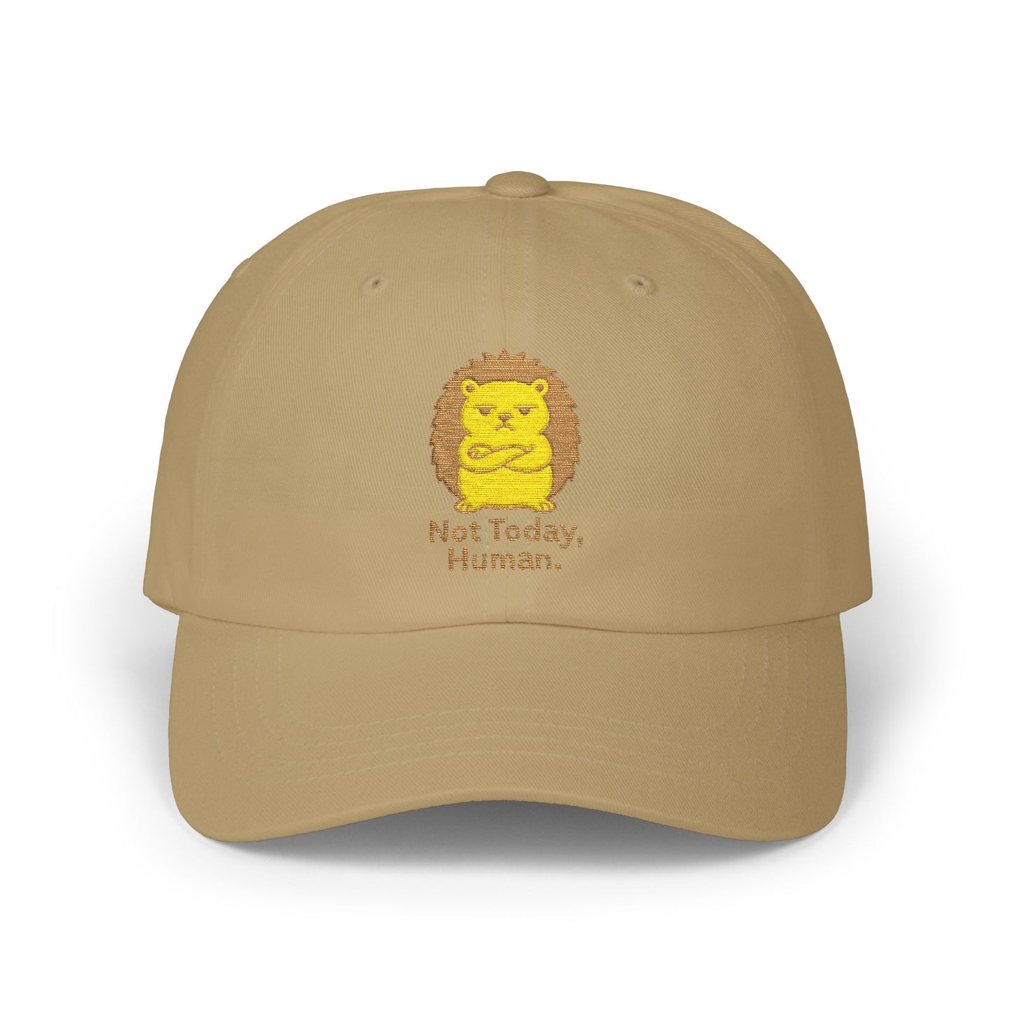 Dad Cap — "Not Today, Human" Cute Grumpy Hedgehog Embroidered Hat
